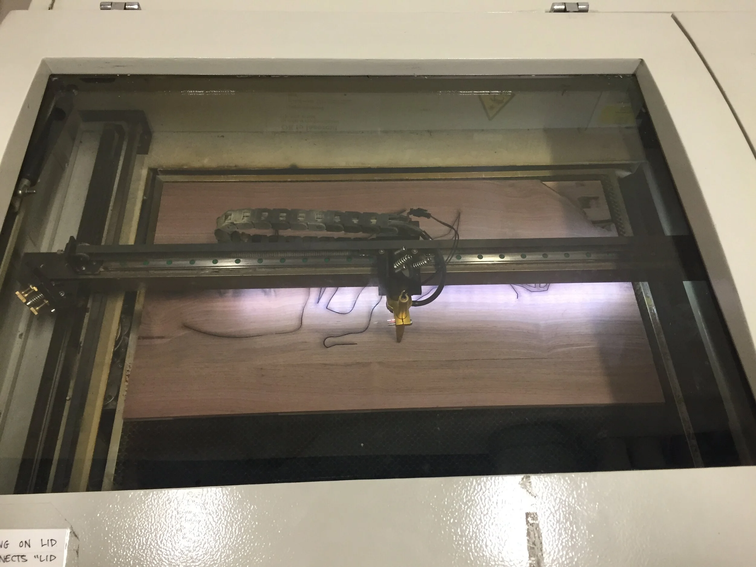 Laser cutter in progress