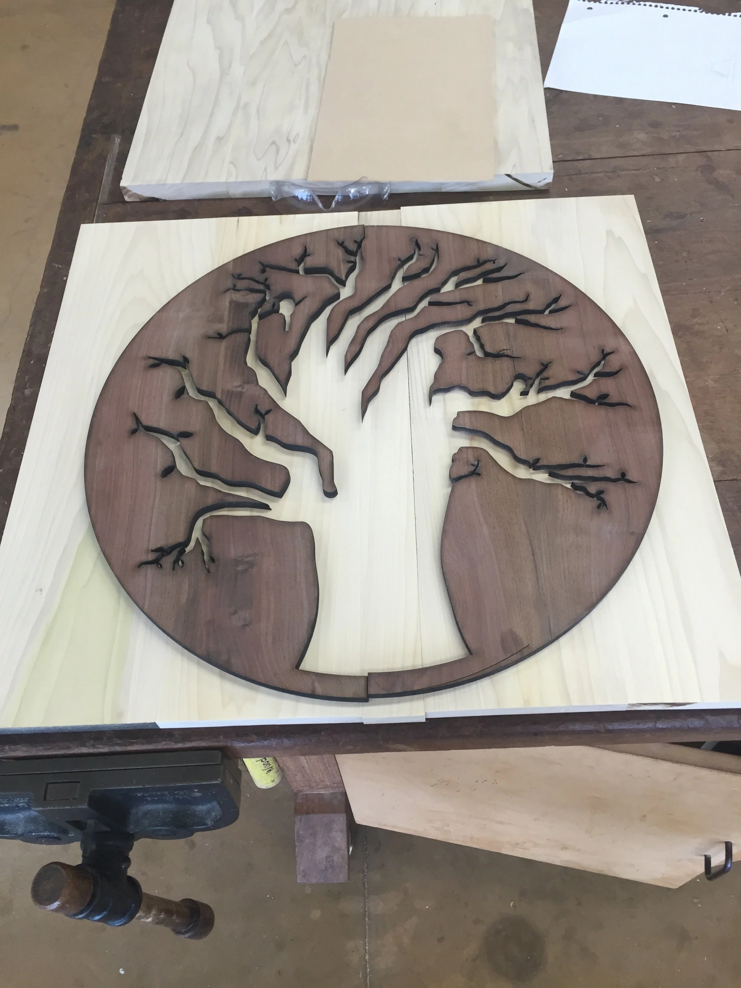 Different scaled final pieces—the left half is slightly larger than the right half