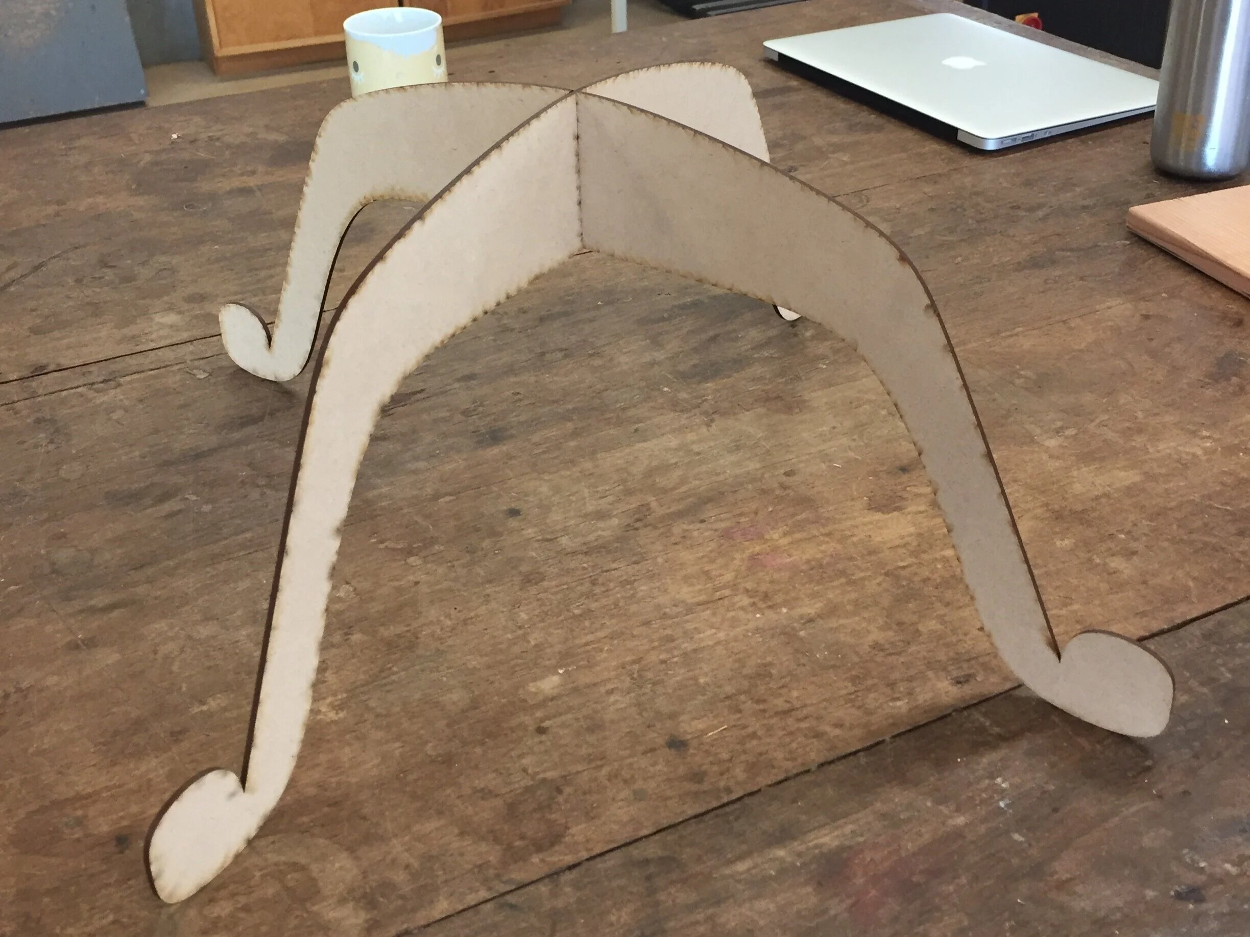 Full size leg prototype made out of MDF