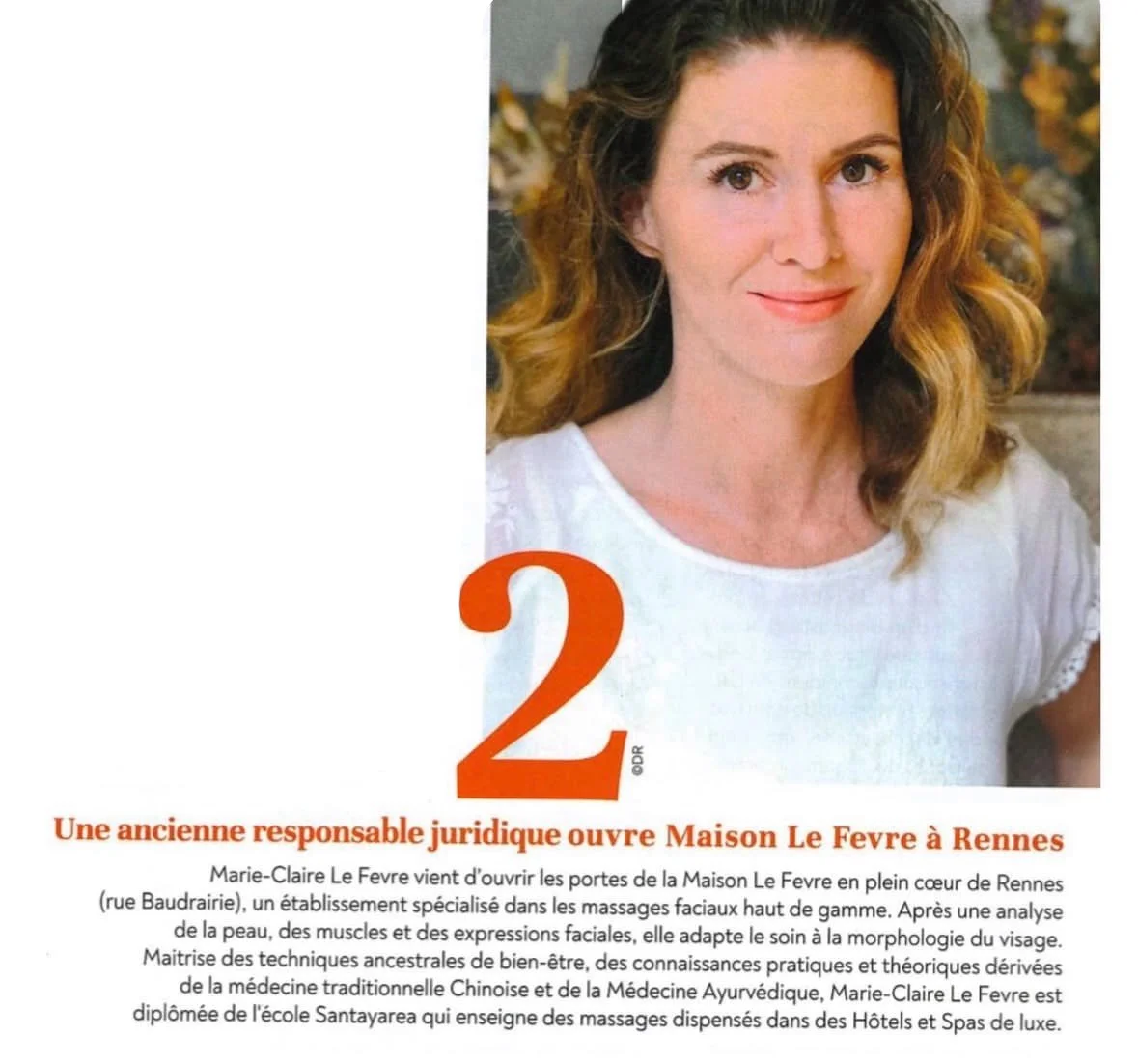 Article du magazine 7 Jours Rennes mentionnant Maison Le Fevre et Marie-Claire Le Fevre