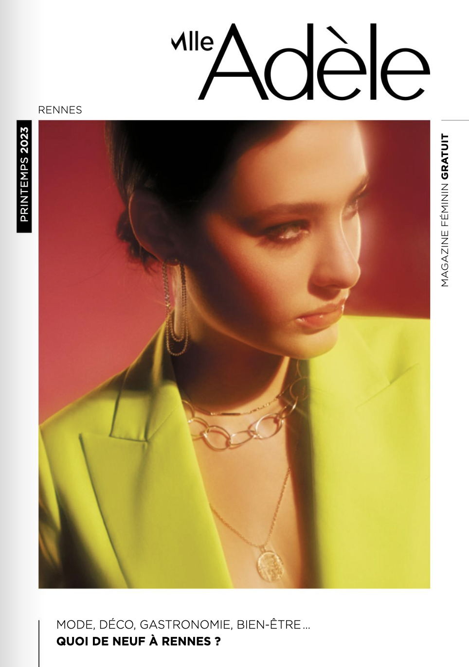 Couverture du magazine Mlle Adèle de printemps 2023 mentionnant le travail et l'expertise de Marie-Claire Le Fevre, facialiste et fondatrice de Maison Le Fevre