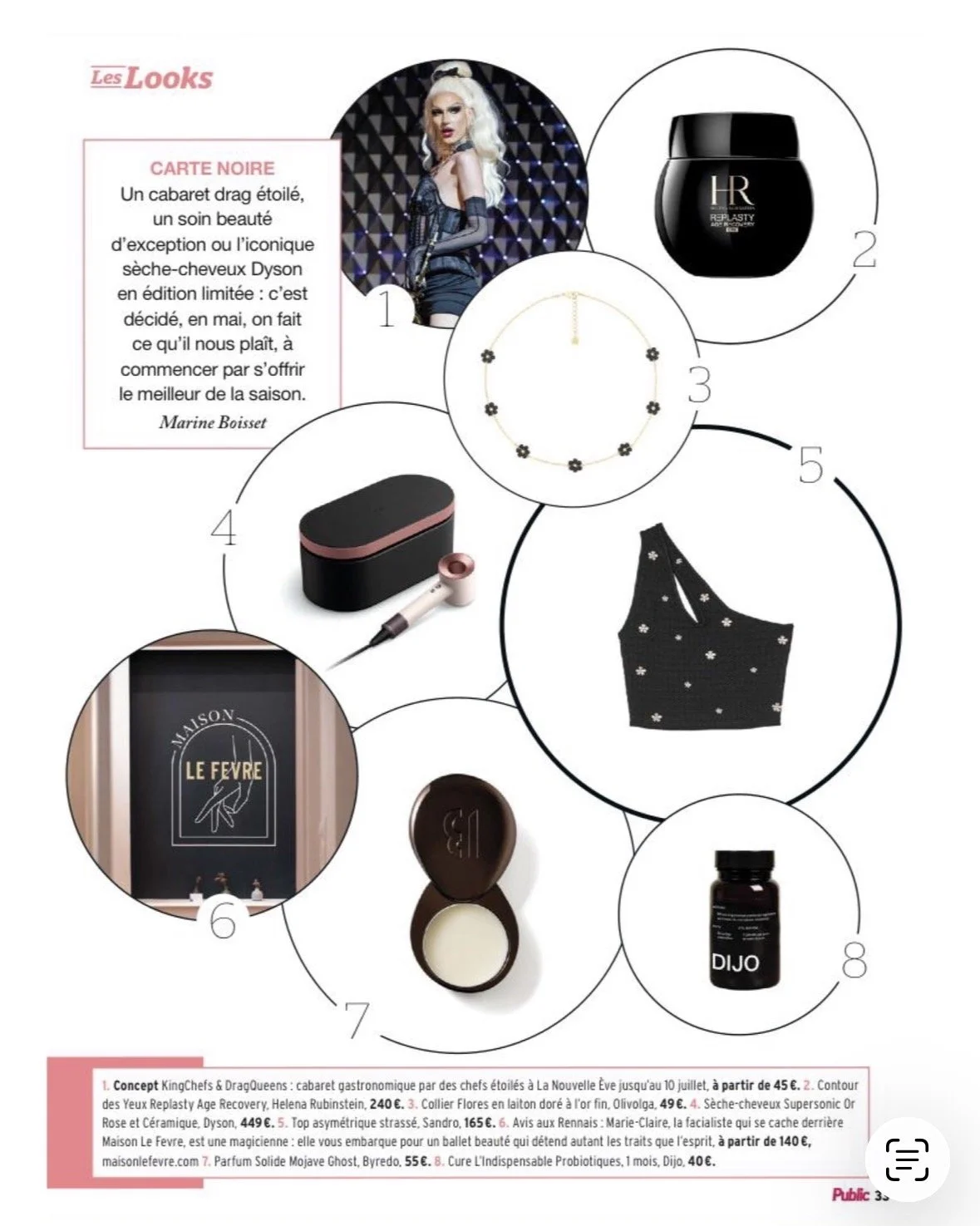 Mention de Marie-Claire Le Fevre et Maison Le Fevre dans le magazine Public