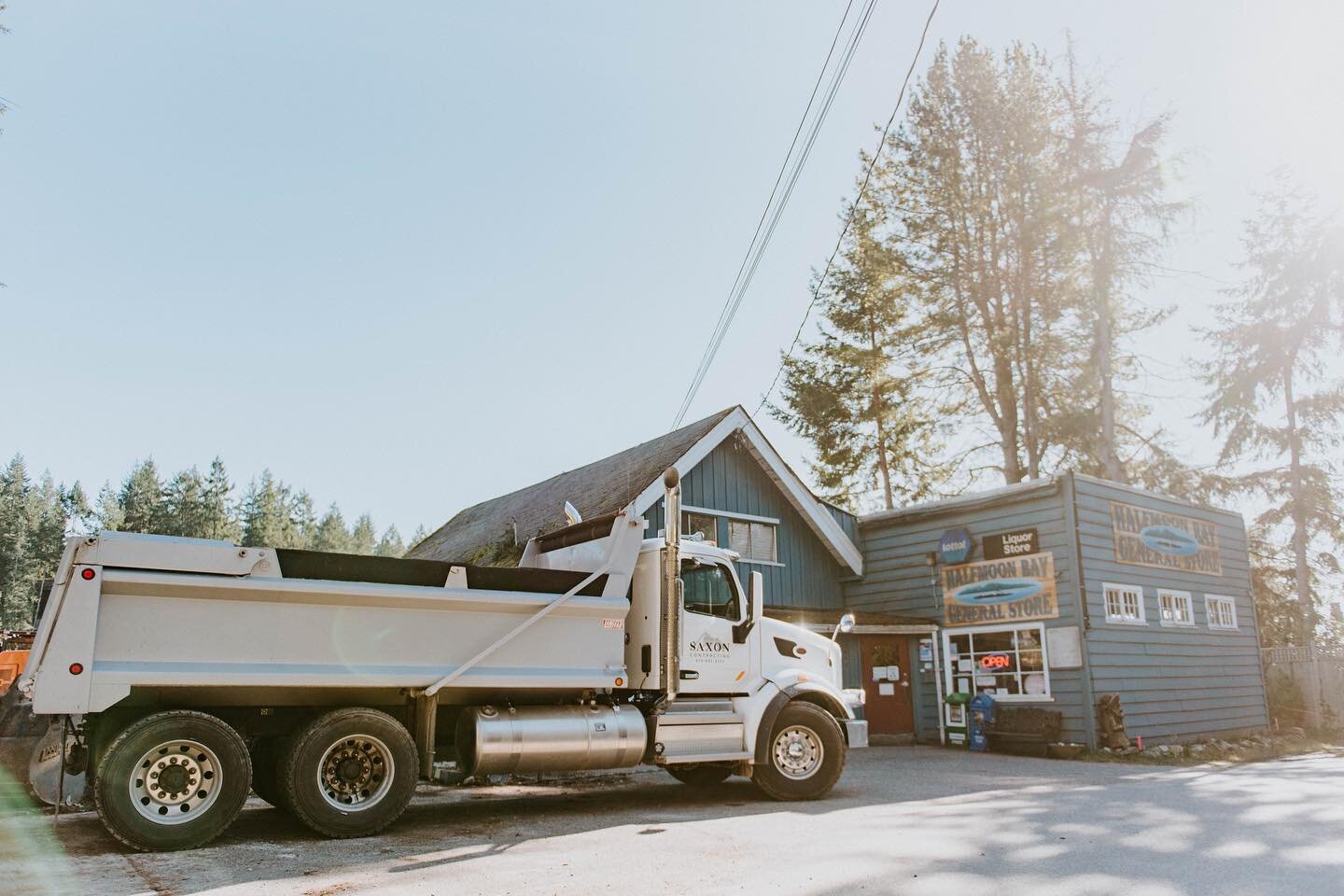 Pretty excited to be involved with this project, rebuilding the historic Halfmoon Bay General Store in the neighbourhood we grew up in. 
&bull;
&bull;
#peterbilt
#halfmoonbay
#excavation 
#sunshinecoastbc
#trucking
#dumptruck
#hitachi
#johndeere
#lov