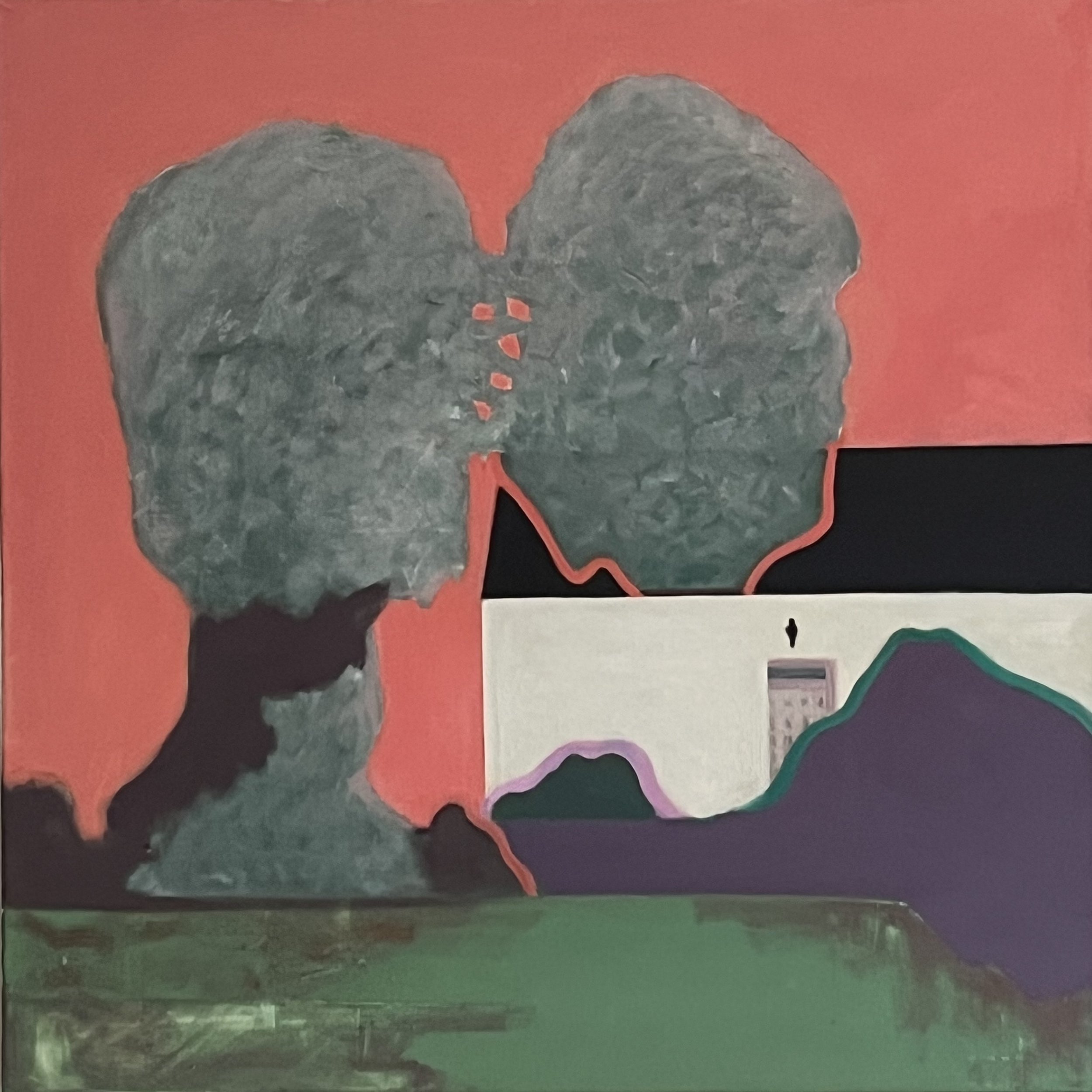 Vierkant tegen / oil on Cotton / 70x70cm