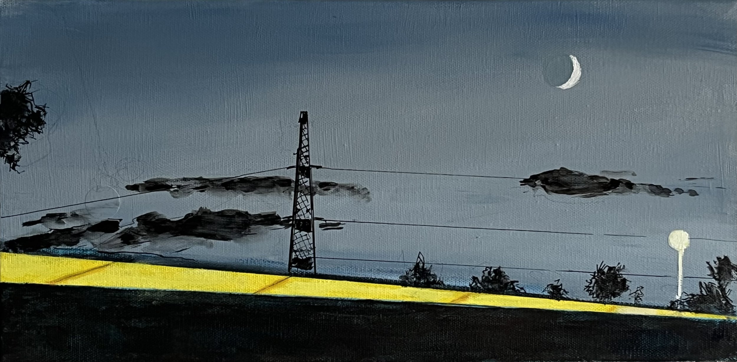 Nuits d'été / oil on cotton, 20x40cm