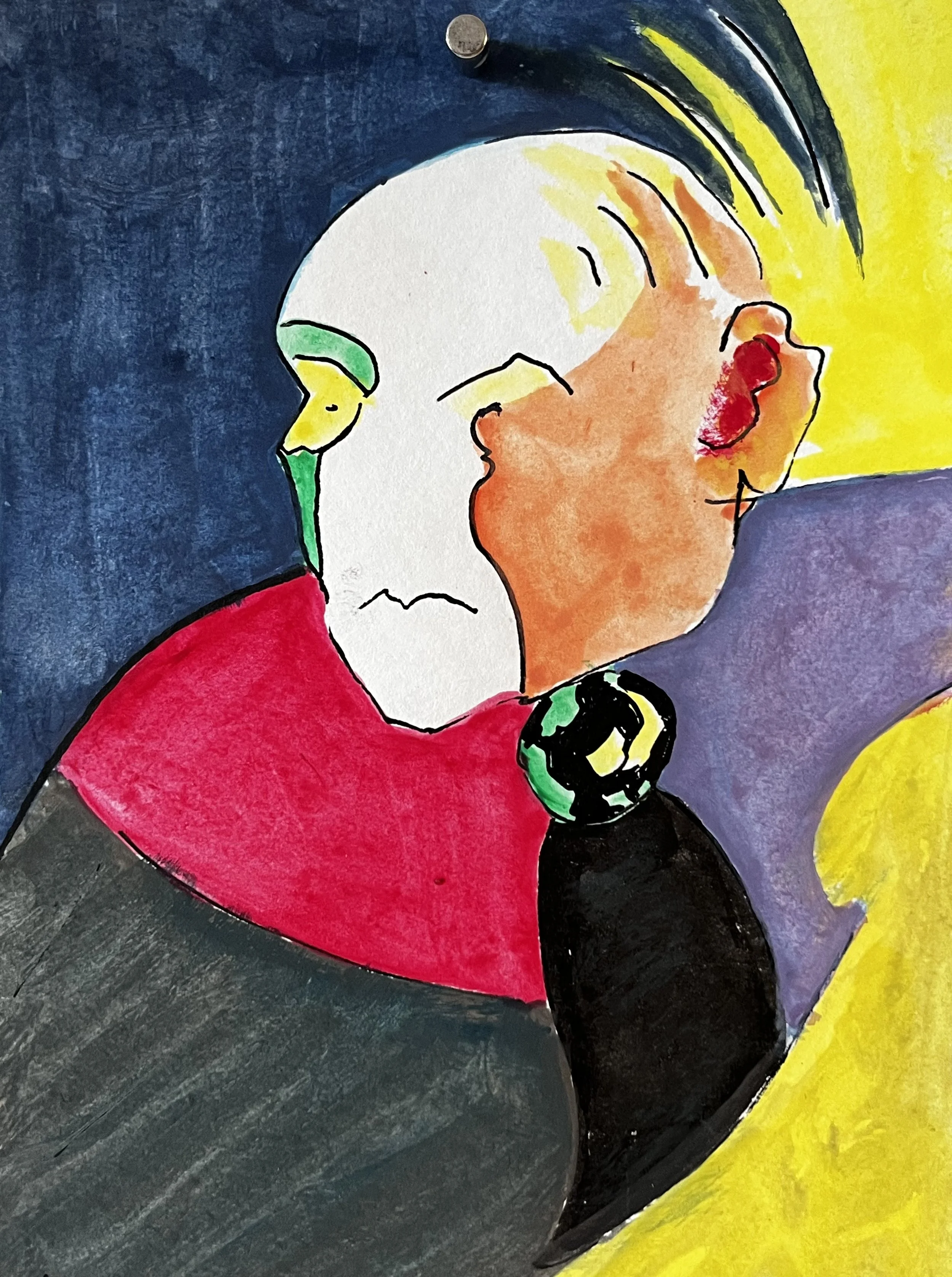 Clown, gouache  '25 /15x20cm