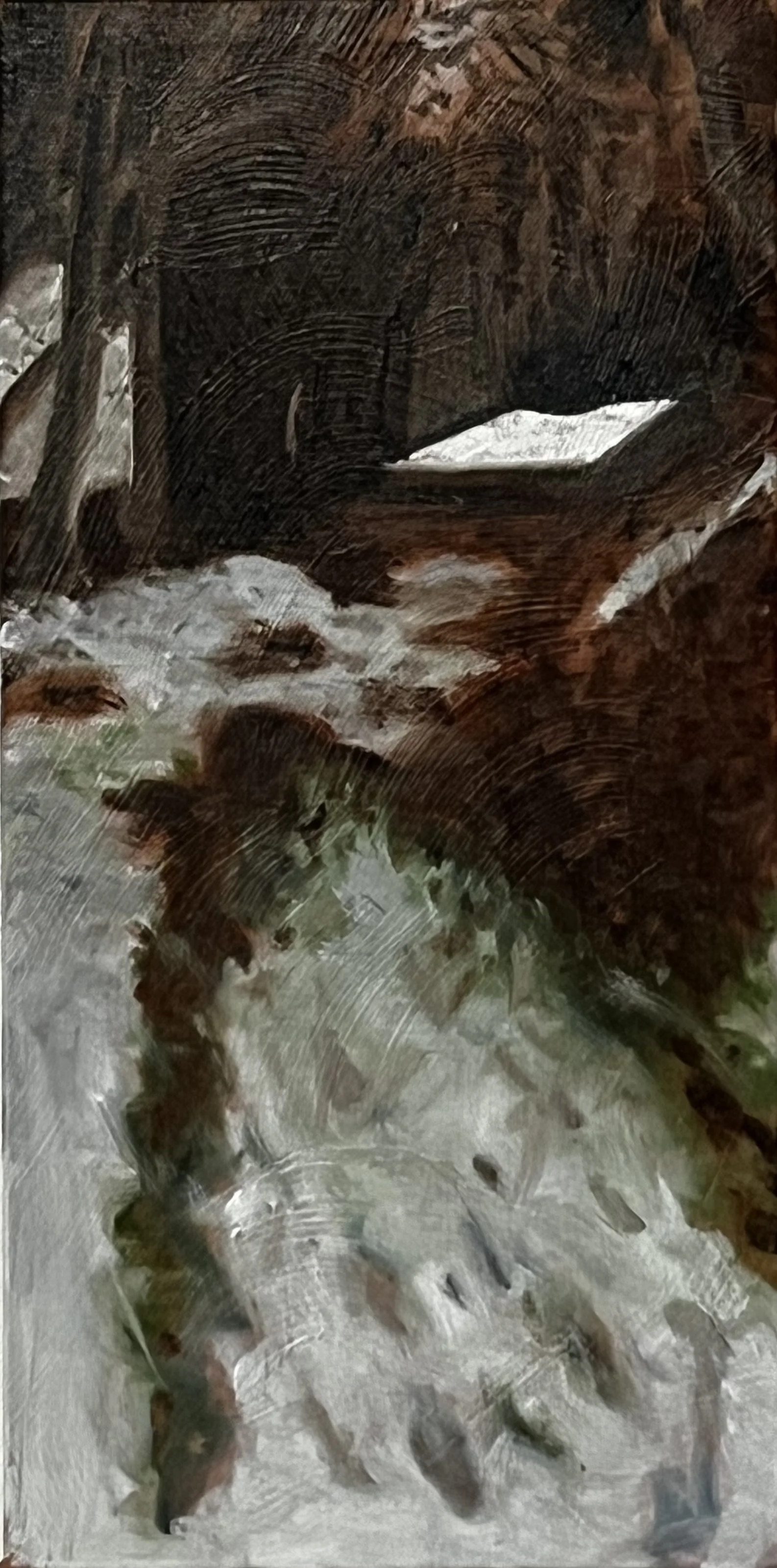 Melting Snow, oil on cotton / 40x20cm 