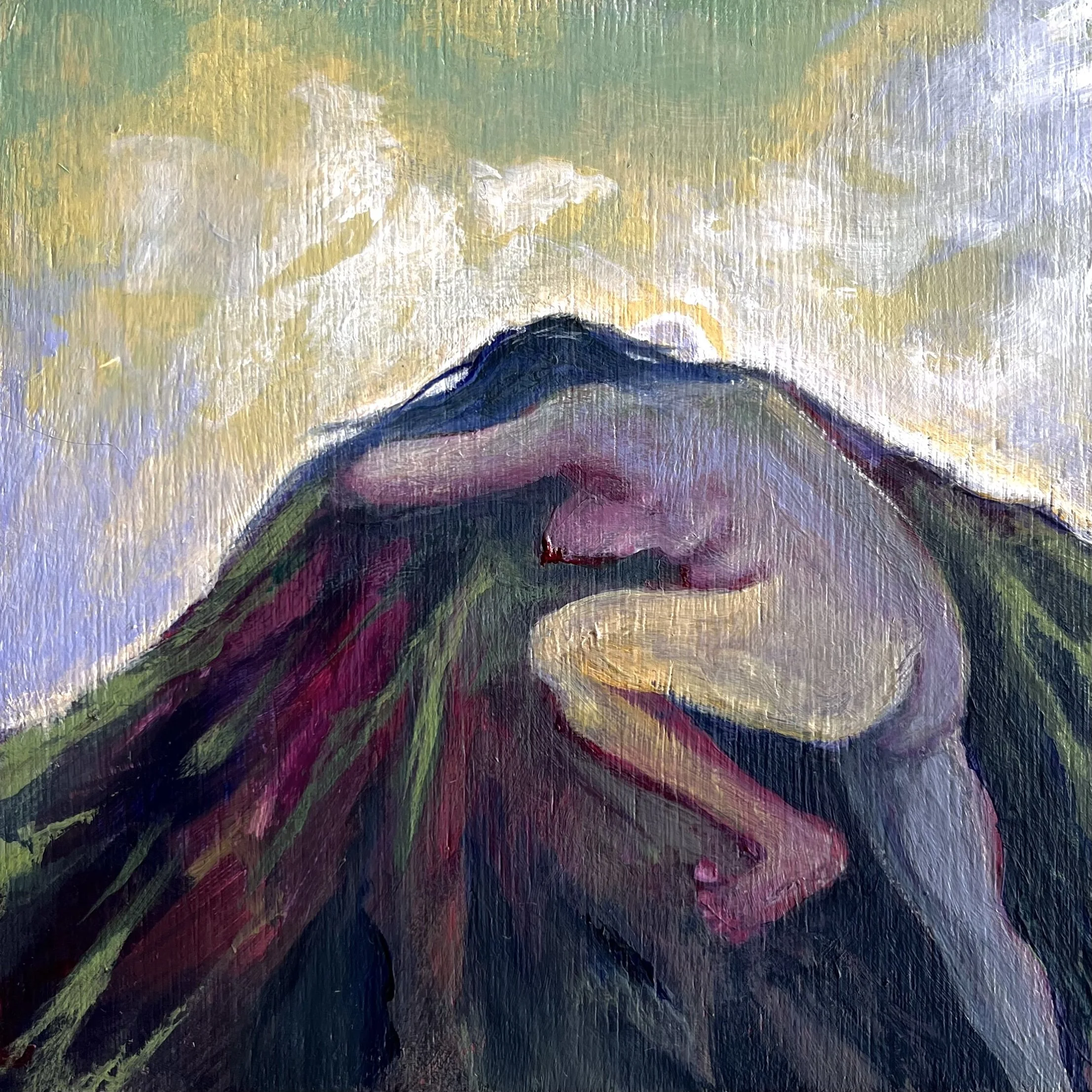 Mountain, 2025 - Acrylic on Wood Panel - 4x4"