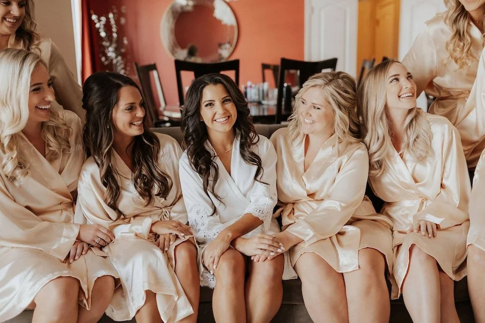 wedding hair and makeup for bride and bridesmaids at The Georgian Terrace Hotel