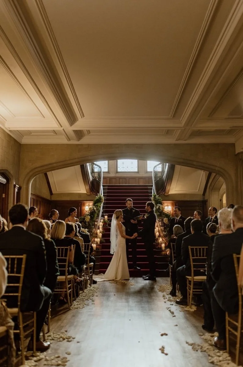 wedding ceremony at the callanwolde fine arts center in atlanta ga