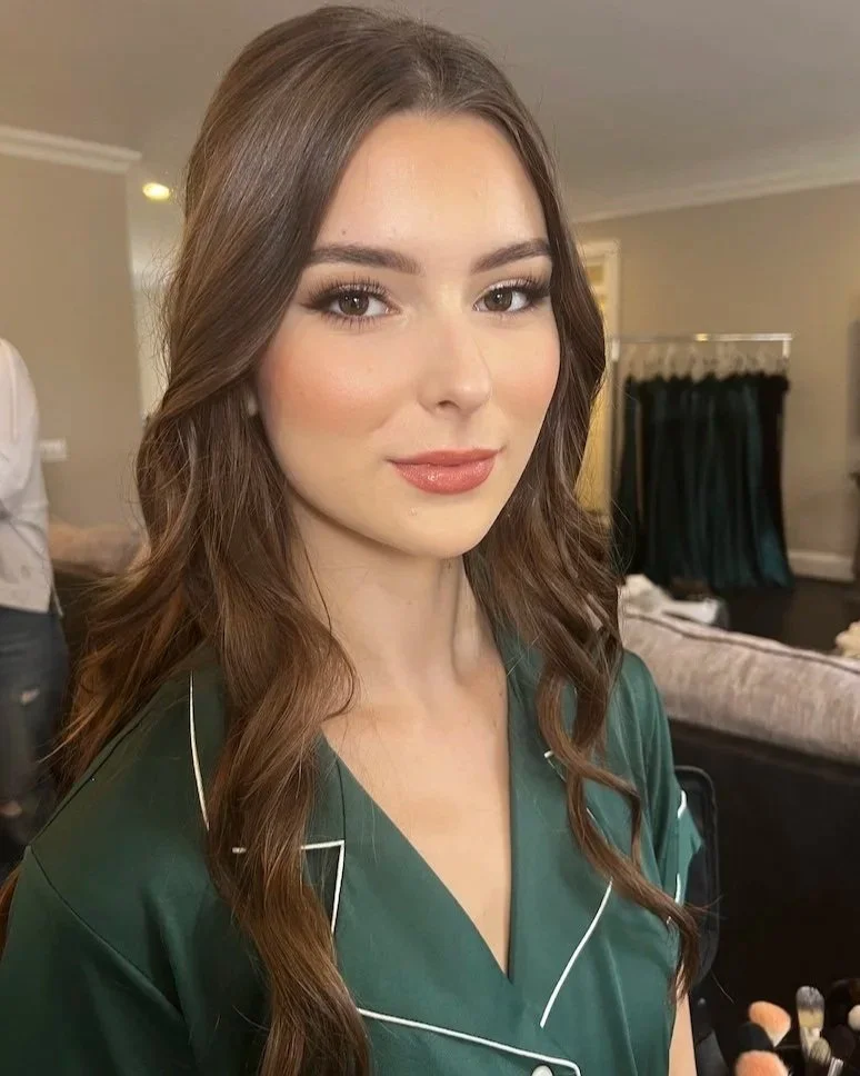 soft glam wedding makeup for brunette hair and brown eyes