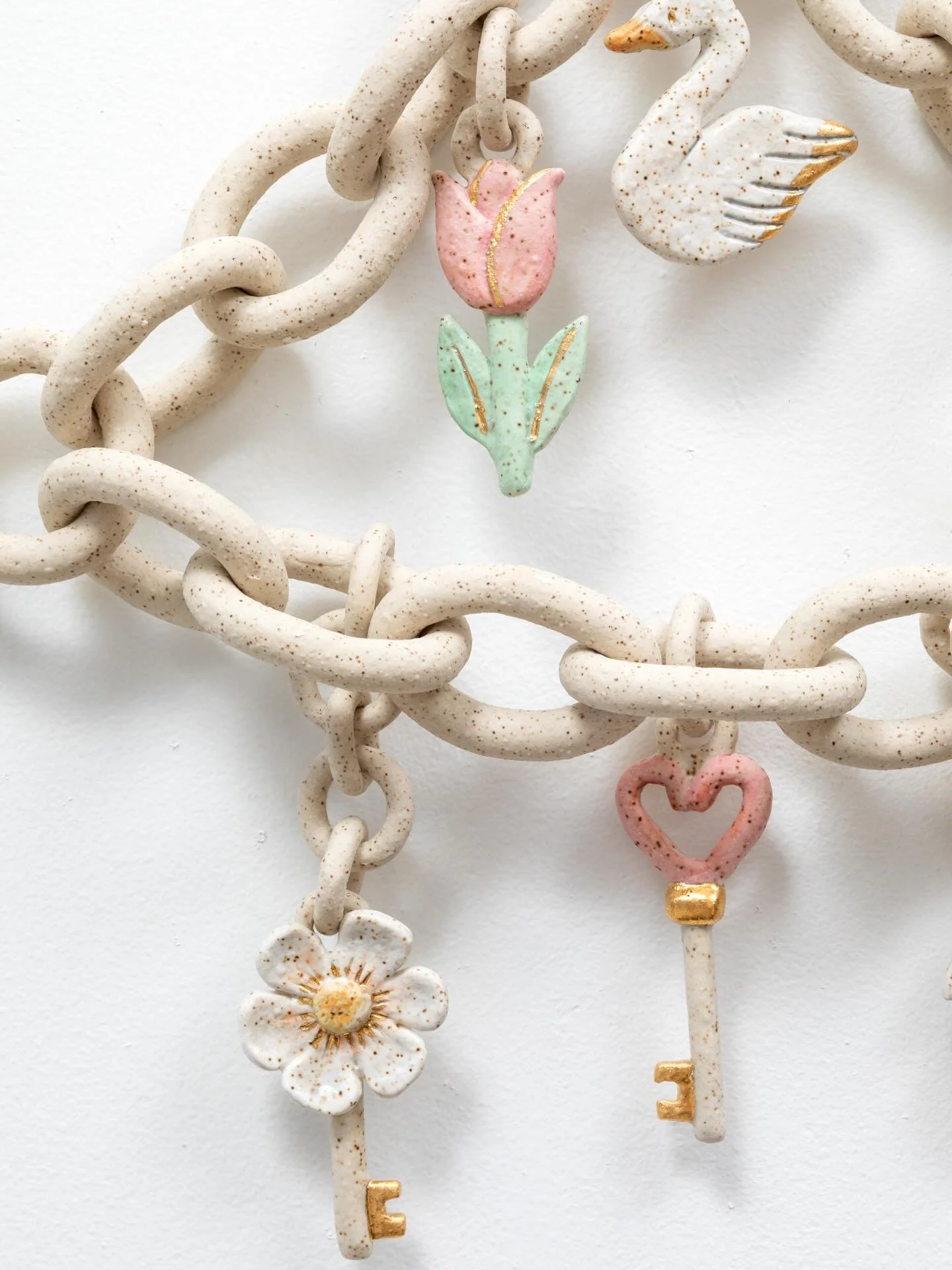 The next piece in my Detroit Month of Design collection is 𝘖𝘱𝘢𝘭𝘪𝘯𝘦. My practice has often moved between ceramics and adornment, from delicate porcelain-and-gold charms to larger sculptural forms. With these works, I&rsquo;m asking what happens