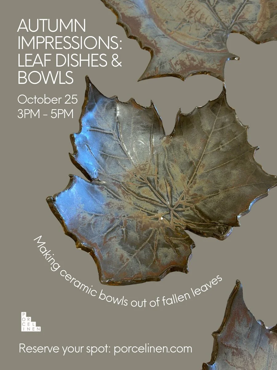 The leaves have started to fall 🥲 and it&rsquo;s time to fossilize them into forever decor. Last year we pressed maple leaves into clay and made truly beautiful bowls. Each one was unique and captured a little piece of autumn. I&rsquo;m hosting the 