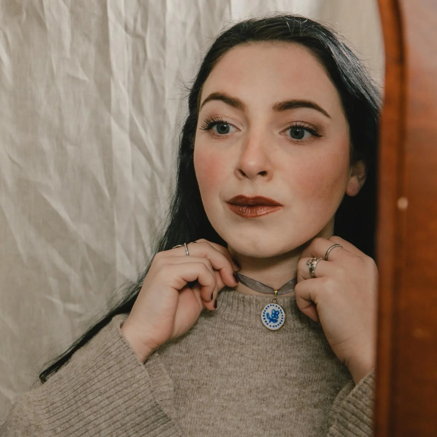 Looking for the perfect necklace to complete your NYE fit? Look no further than these chiffon charm chokers 💙🤍 Listing now