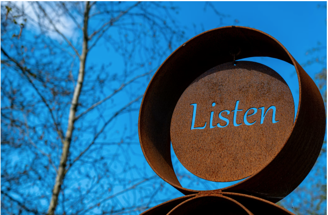 Steal Sign that says "Listen"