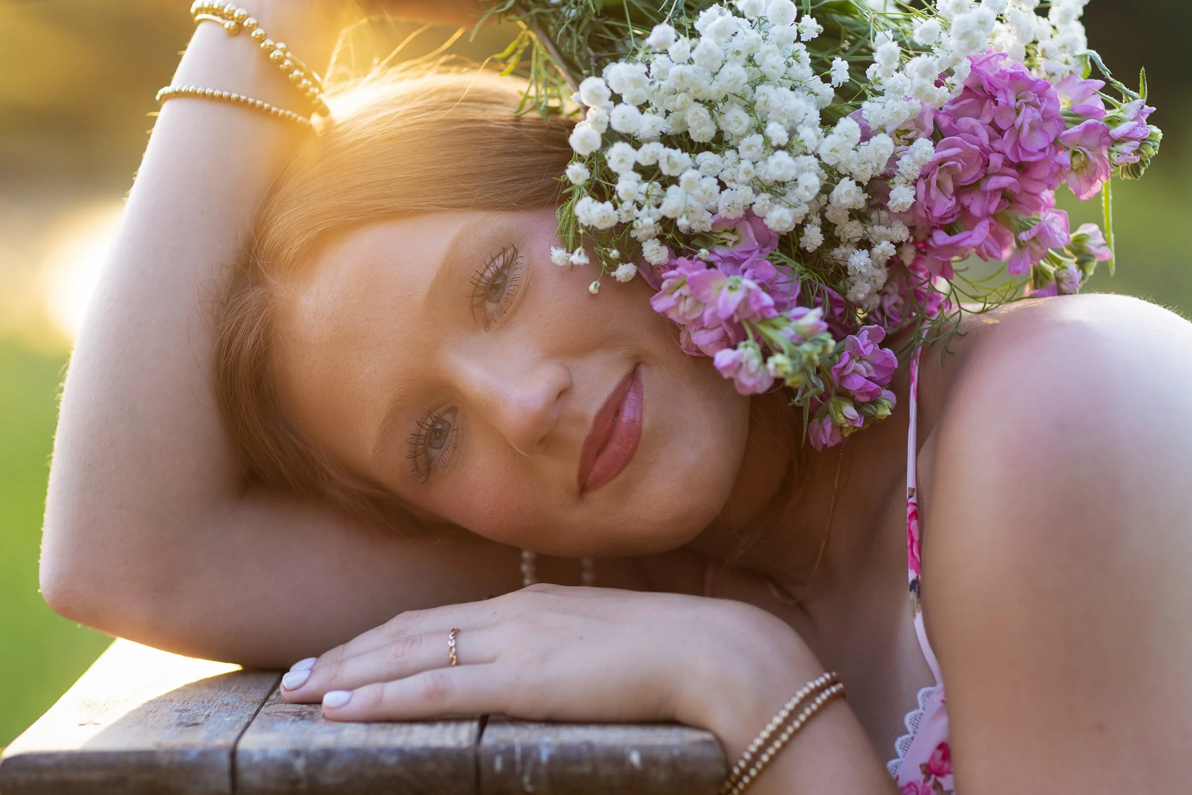 Sunset and flowers /senior/carahillphotography