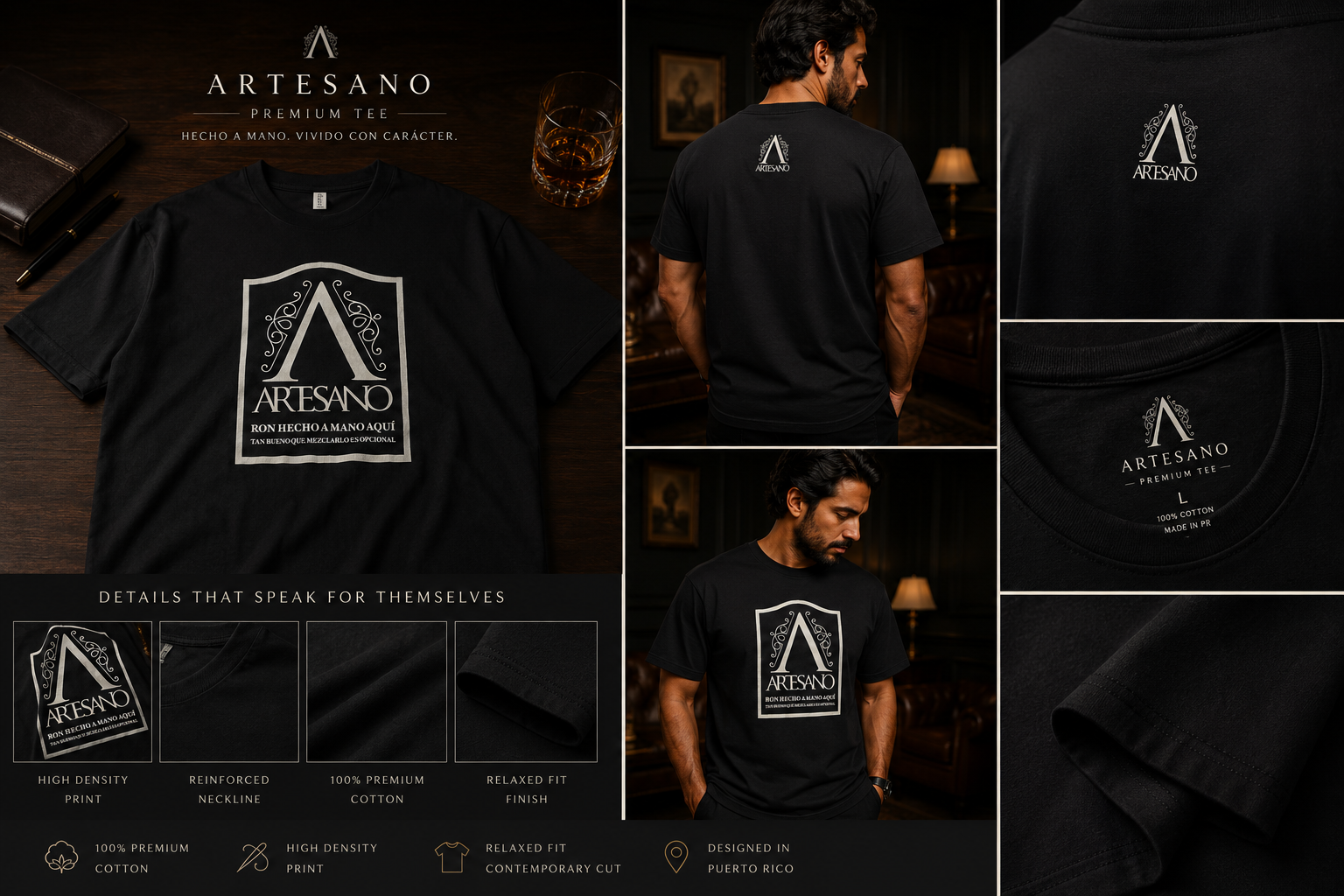 ARTESANO HEAVYWEIGHT WHITE PRINT T-SHIRT