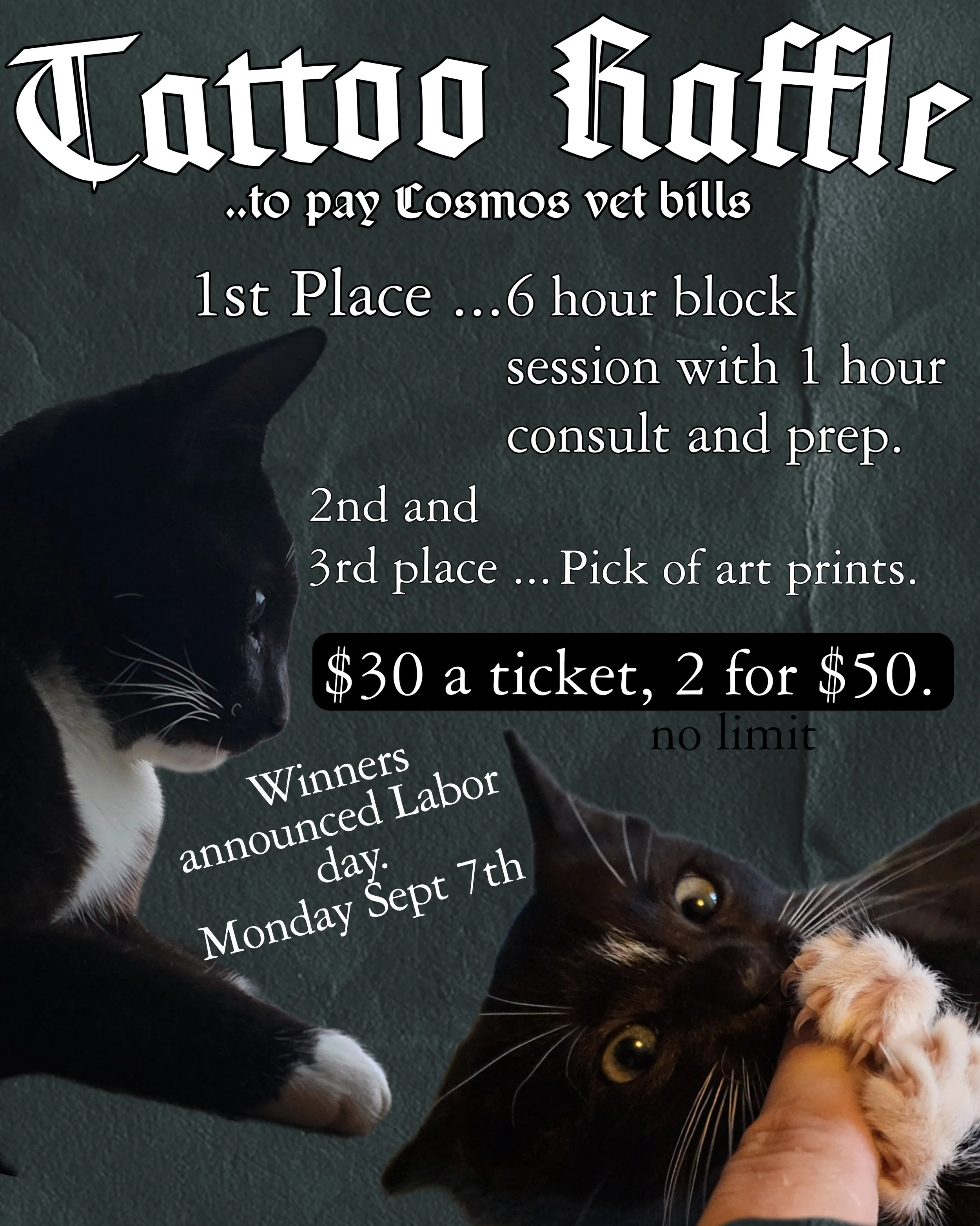 2 Tattoo Raffle Tickets