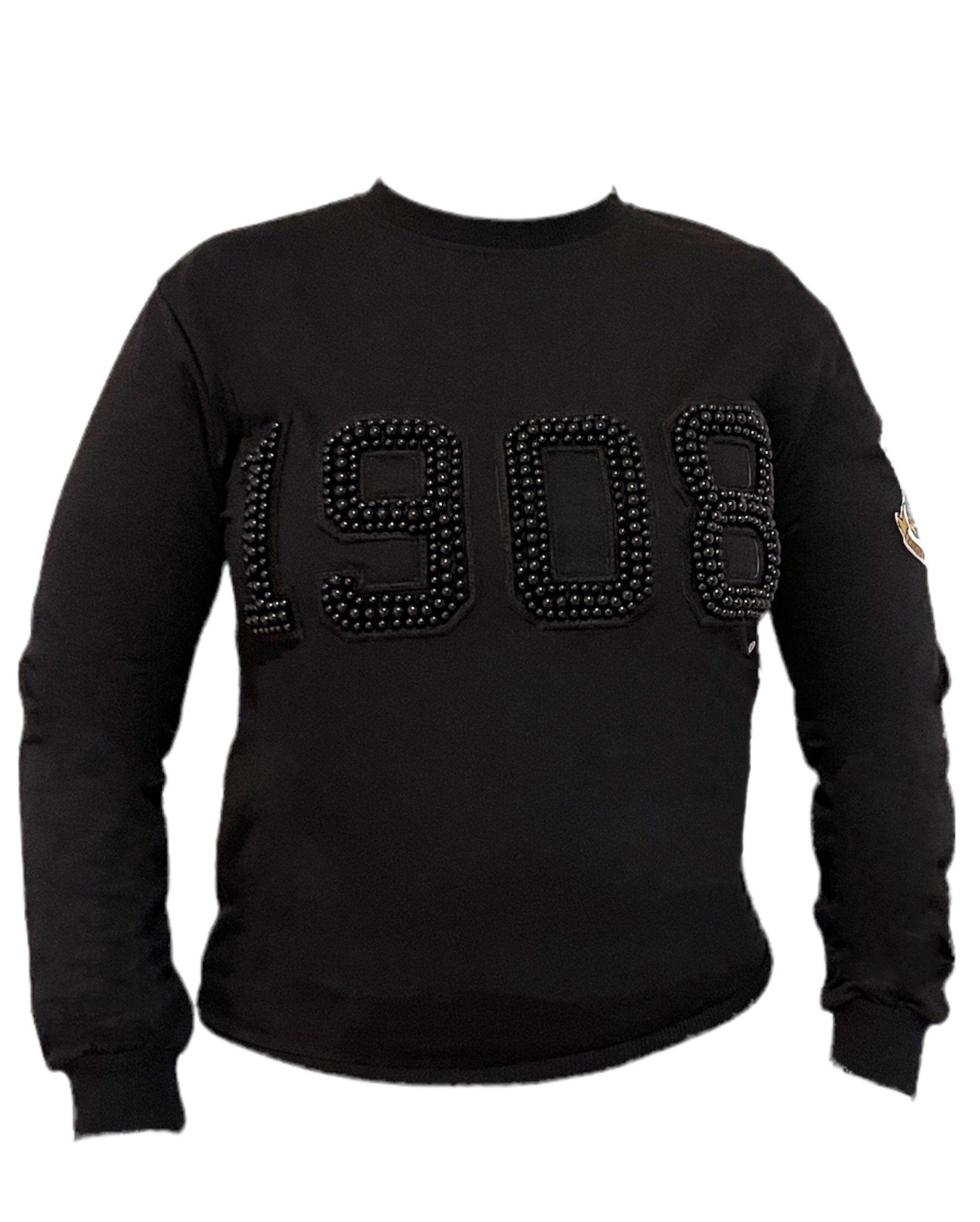 PRESALE: Pearlfect Crew Sweatshirt Black w/ Black Pearls