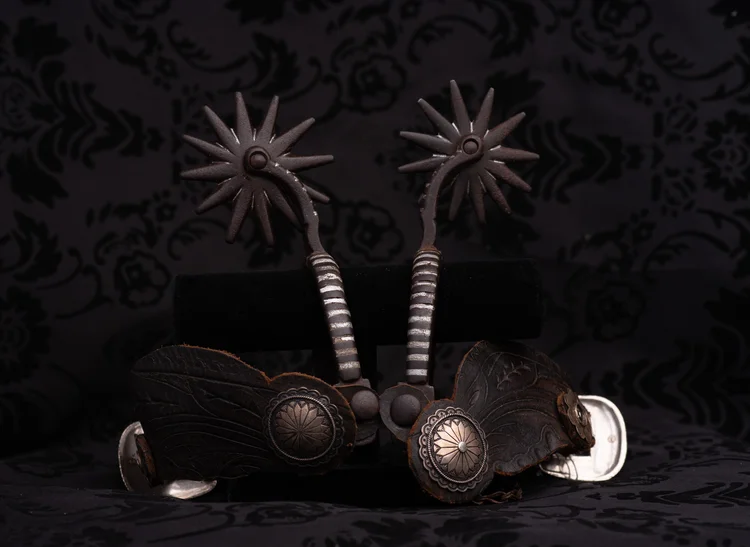 Black Charro Spurs Espuelas Negras Chrras Rayadas main image 0