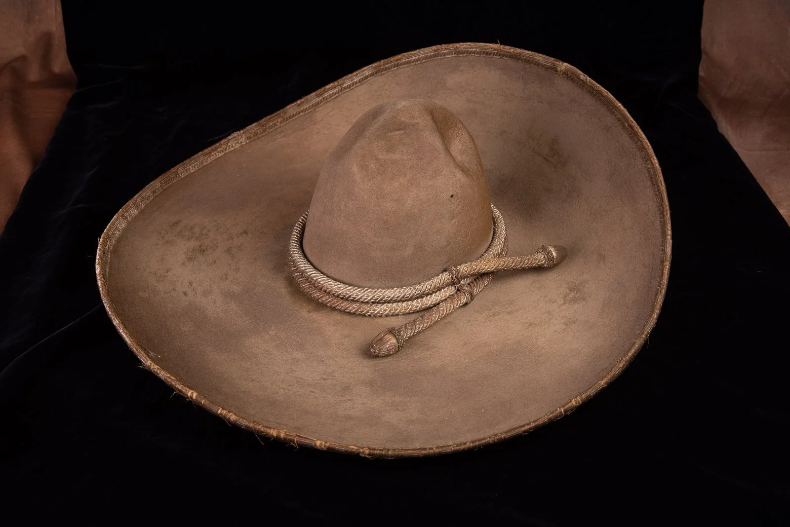 VIntage Light Brown Sombrero w/ Fancy Brim — Old West Collector