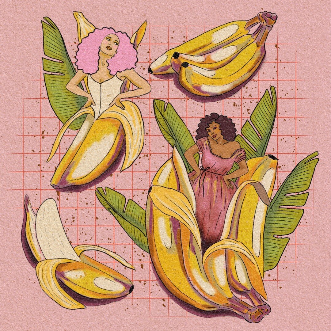 Another one done from my Garden Party series. This one is called Banana Ladies and I really enjoyed drawing these gals despite the million versions I did of this before I got to this point (I'll share that process some other time) ⠀⠀⠀⠀⠀⠀⠀⠀⠀
⠀⠀⠀⠀⠀⠀⠀⠀⠀