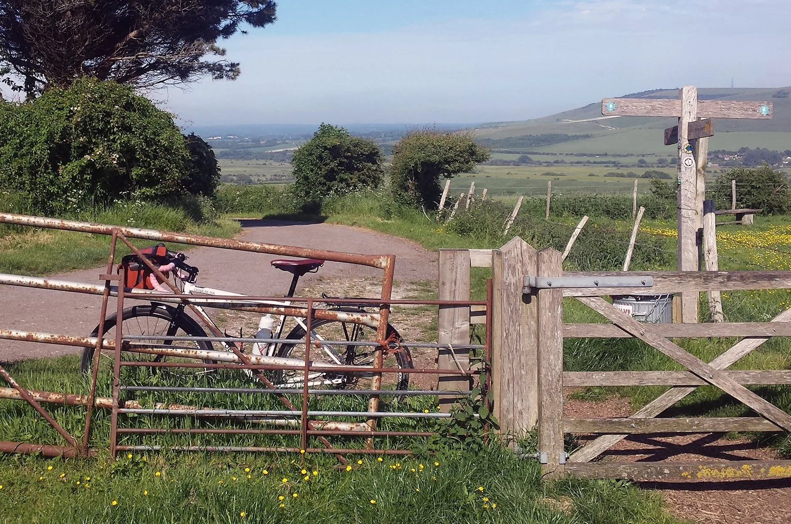 Bike against gate in Rodmell, Sussex