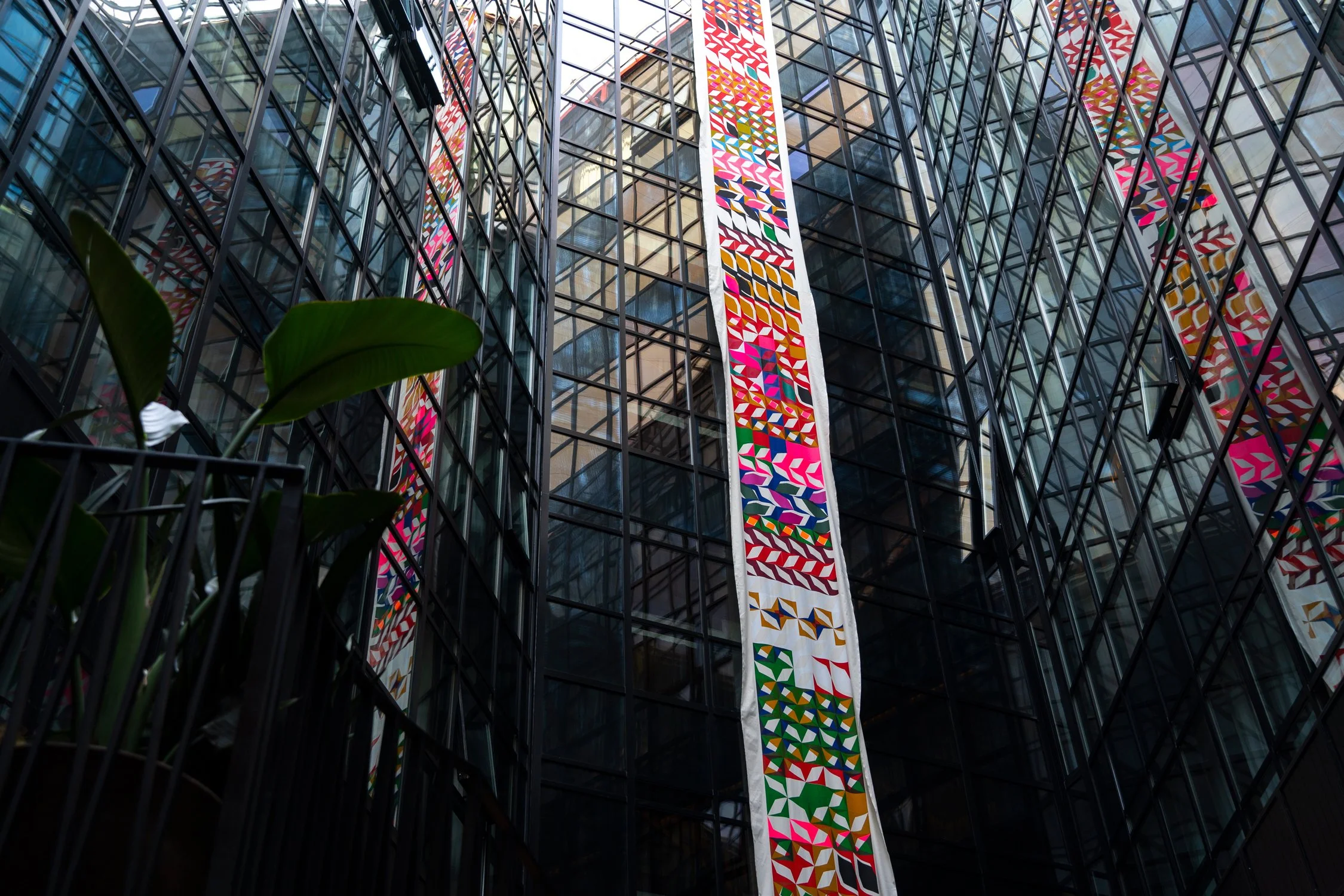 Vitral in the inner courtyard of the Only YOU Hotel Atocha.