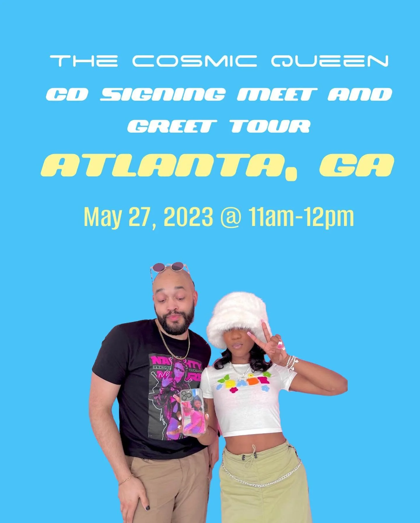 Tix for Atlanta &amp; Houston&rsquo;s CD signing + meet &amp; greet tour are now on up! [CD included in tix, link up top] we have new t-shirts and just a few merch boxes available! I&rsquo;m so excited to meet more Rockets 🚀 had a blast meeting Cali