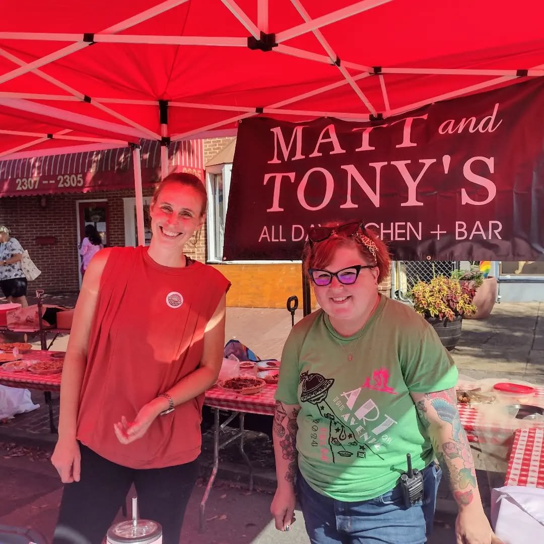 Have a sweet tooth?  Pie judging is complete and Autumn and Amy are ready to sell you a slice of homemade pie to benefit the Alexandria Domestic Violence Safehouse!  Find them at the Pam's Pies tent in front of @thedogstoreva. Special thanks to @matt