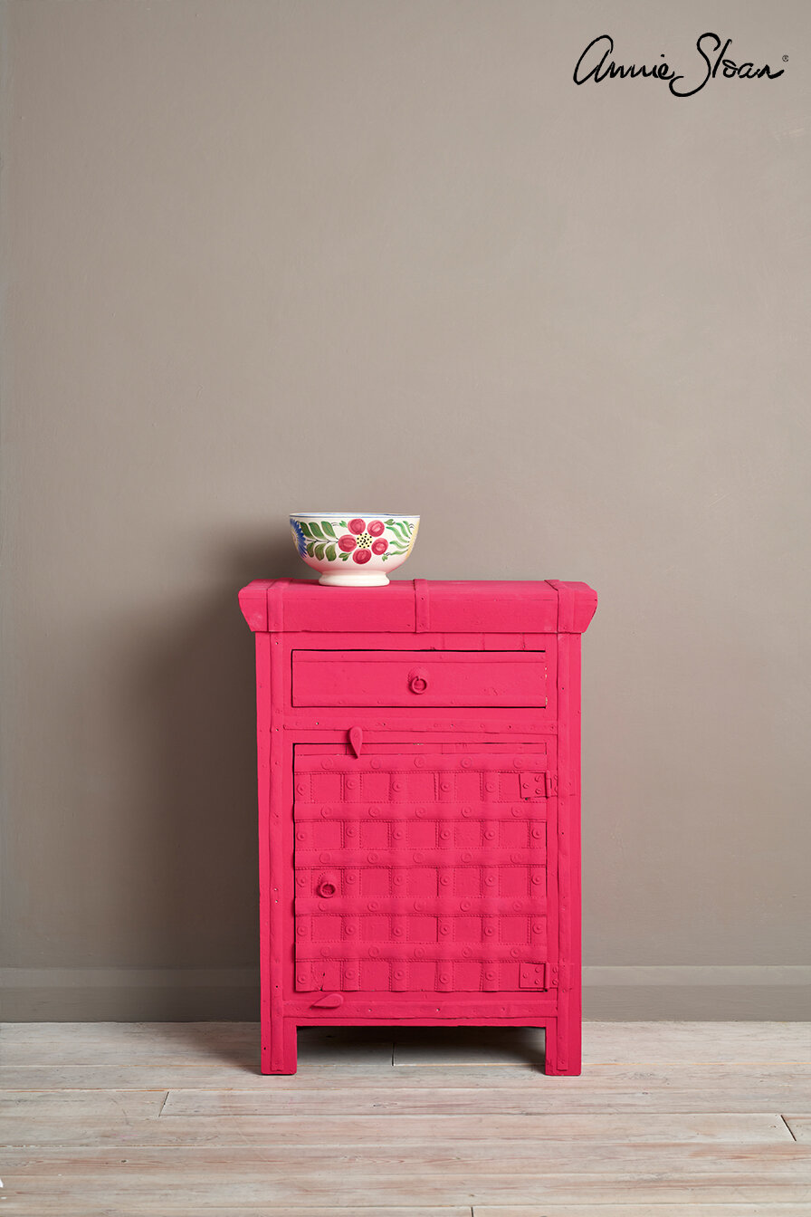 Capri-Pink-Side-Table,-Ticking-in-Olive-curtain,-Linen-Union-in-Old-White-+-French-Linen-lampshade-image-1.jpg