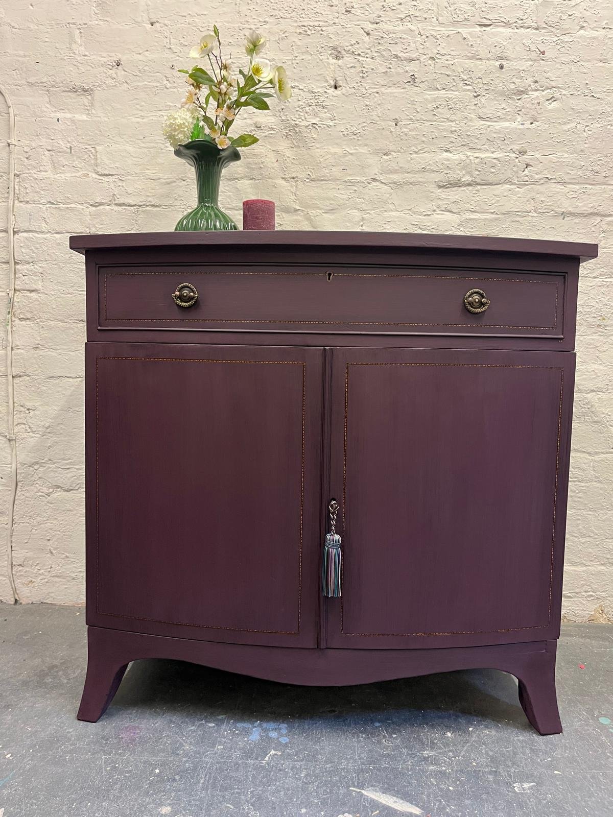Tyrian Plum Bow fronted cabinet (4).jpg