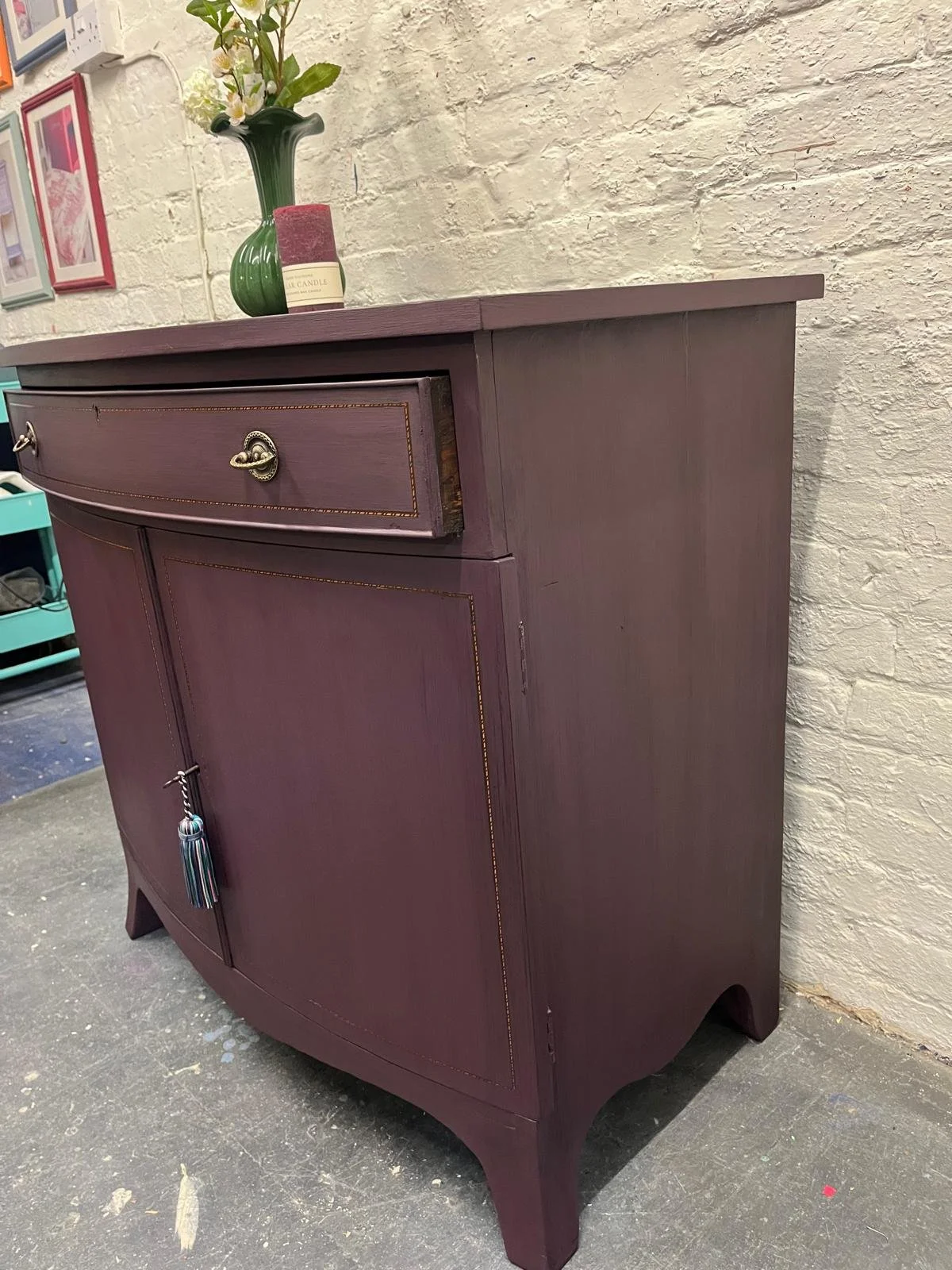 Tyrian Plum Bow fronted cabinet (2).jpg