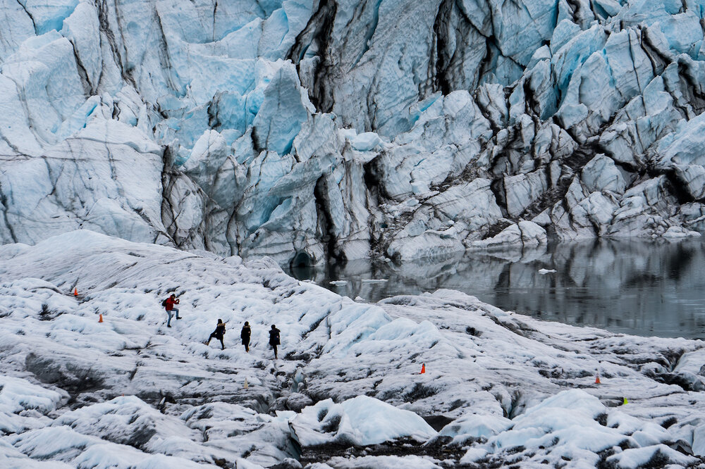 Guided group on Matanuska Glacier