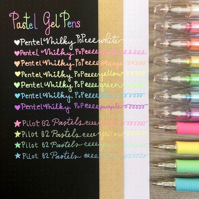 Pentel Milky Pop Pastel Gel Pen, (0.8mm) Medium Line, Assorted Ink , 8-Pk 