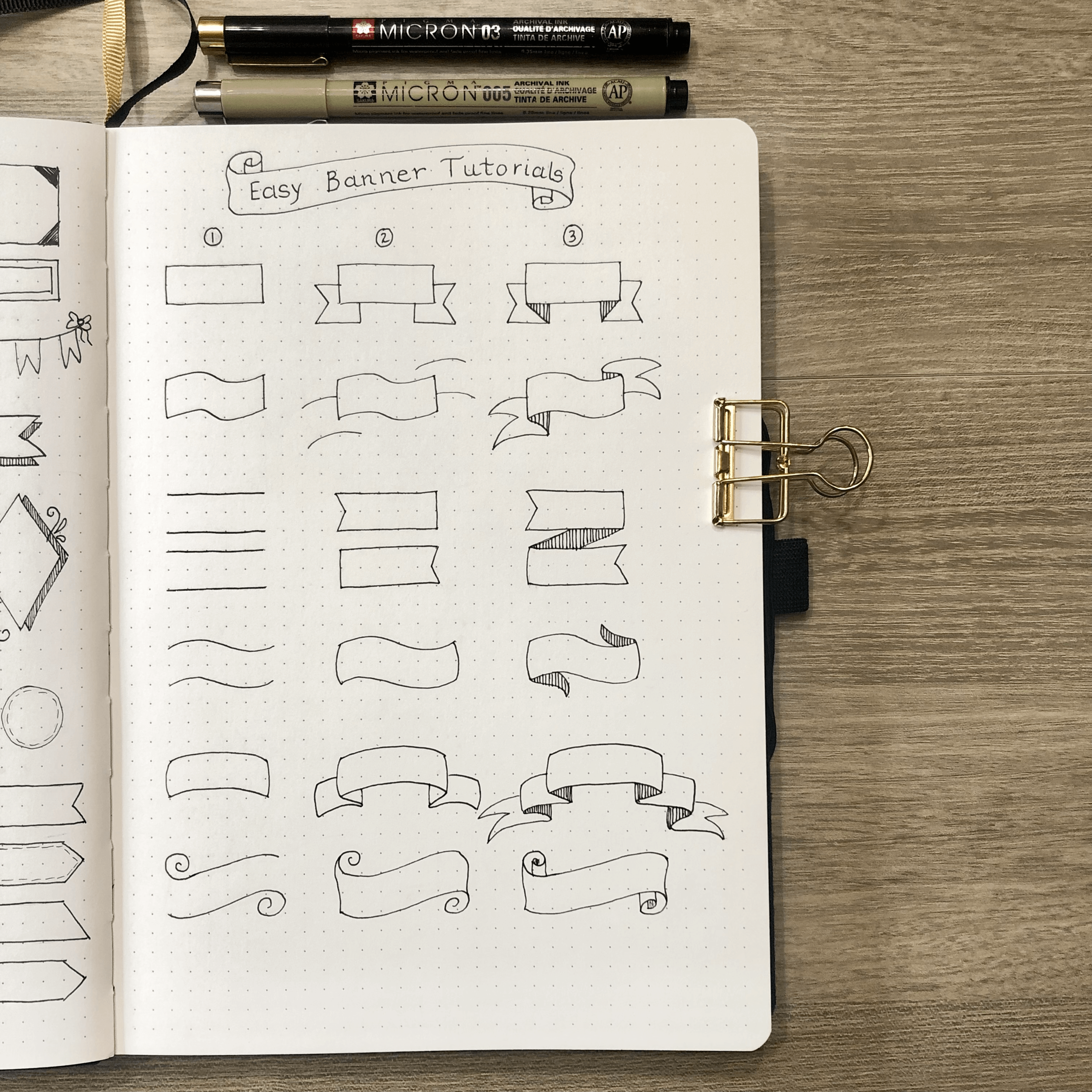 How To Draw Easy Banners For Your Bullet Journal (& Free Worksheet