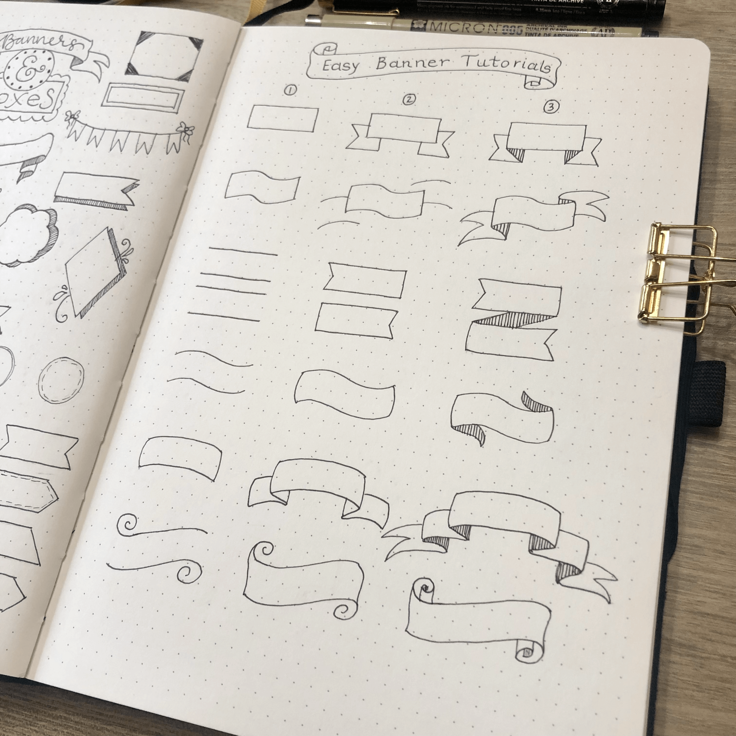 How To Draw Easy Banners For Your Bullet Journal (& Free Worksheet