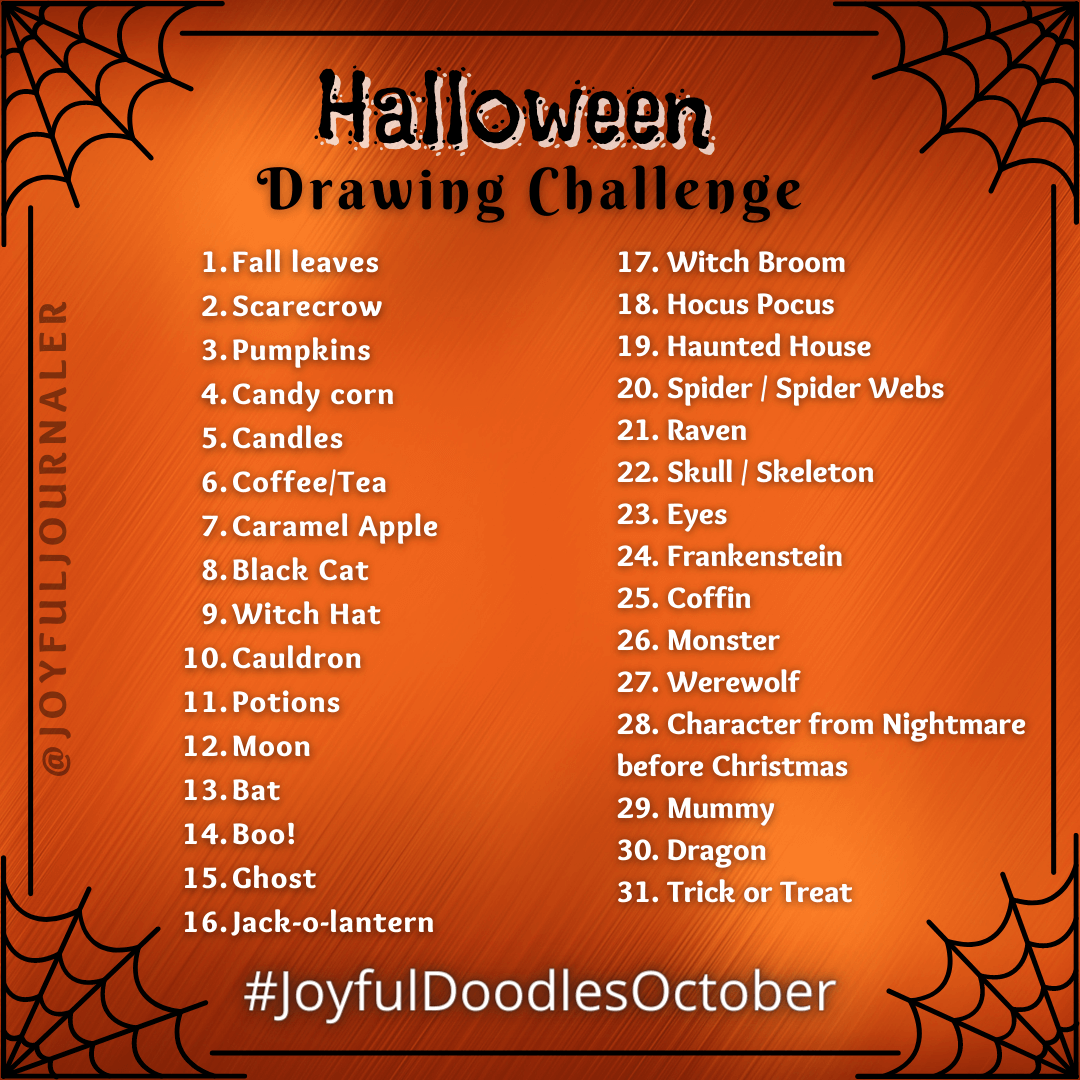 Halloween Drawing Challenge & Prompt Lists — Joyful Journaler