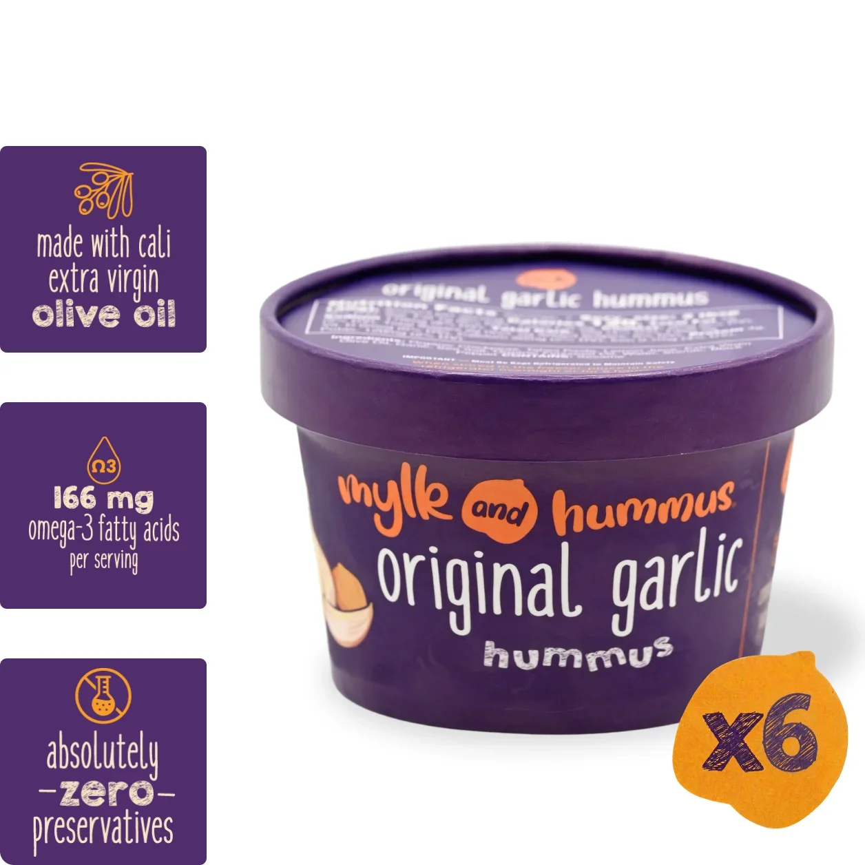 Original Garlic Hummus (6-pack)