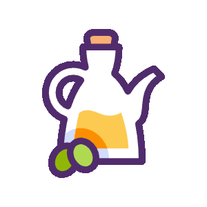 Olive oil bottle animated icon