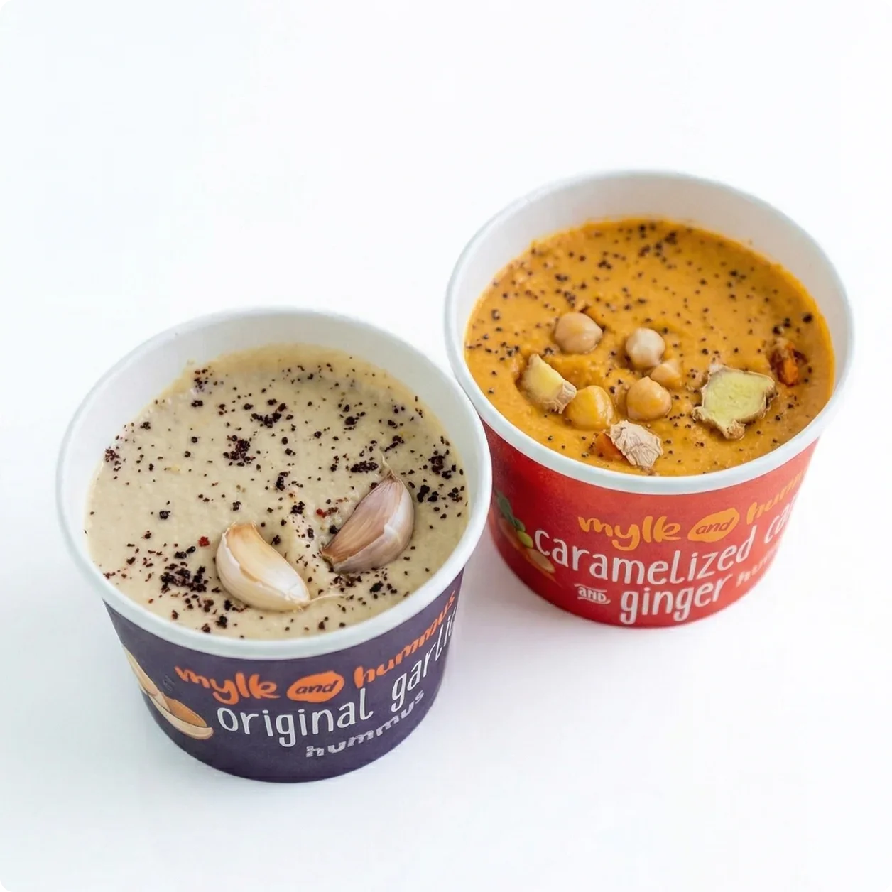 Carmelizd carrot & ginger + OG Garlic hummus 4.webp