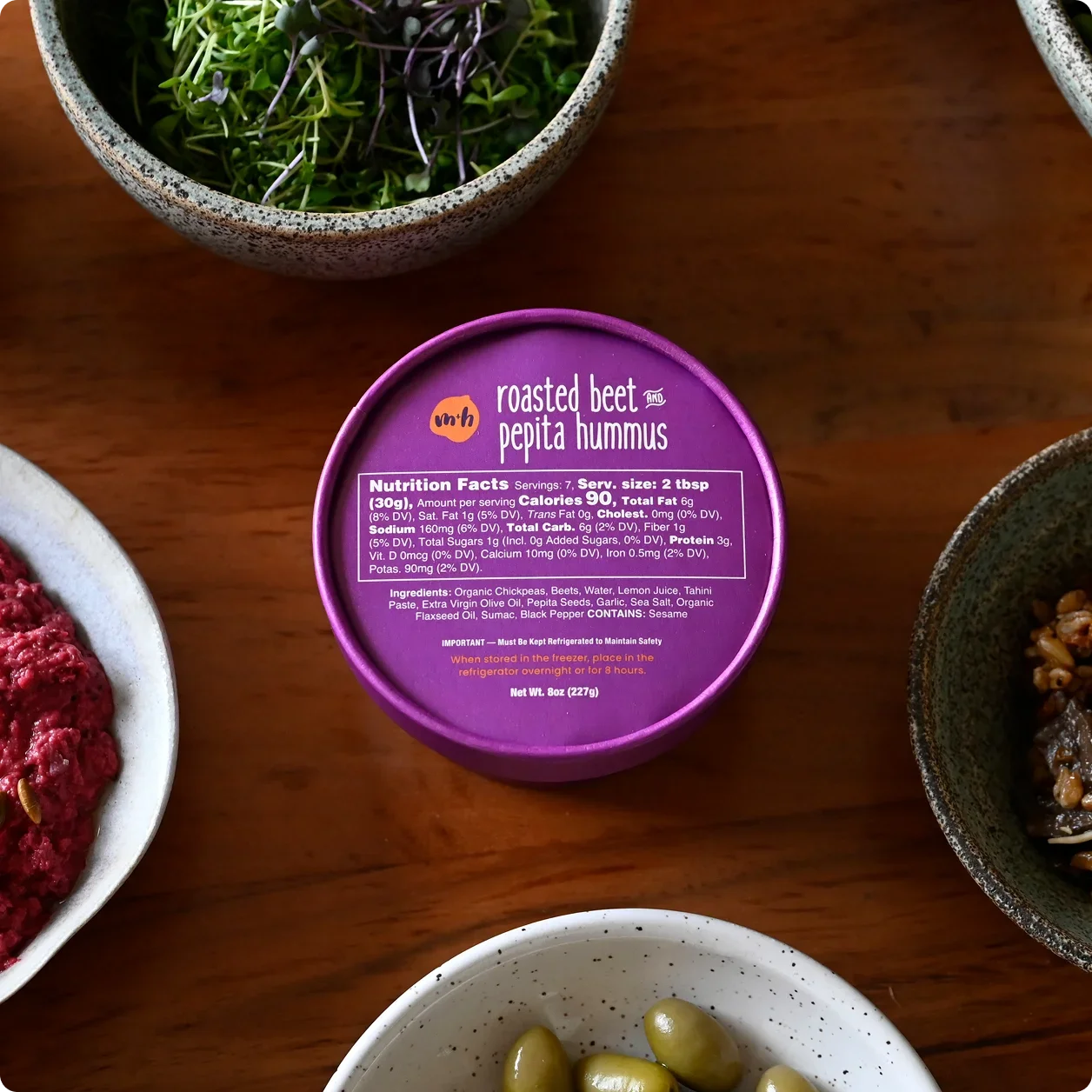 Roasted beet & pepita Hummus 6