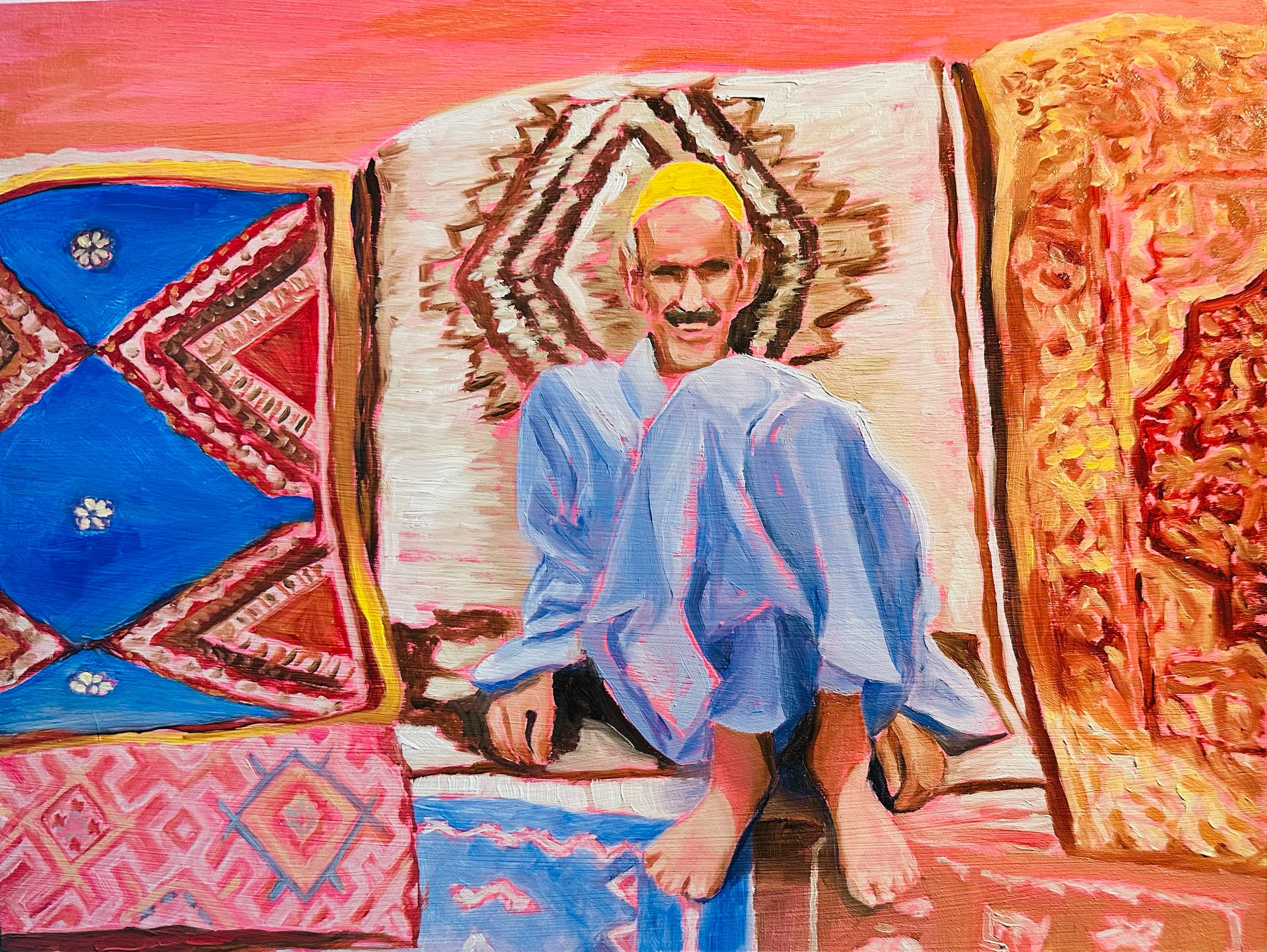 Le taqiyah jaune/The rug peddler