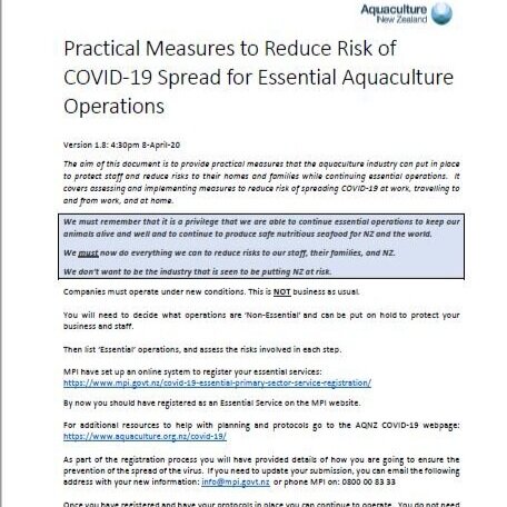 Practical Measures for Essential Aquaculture