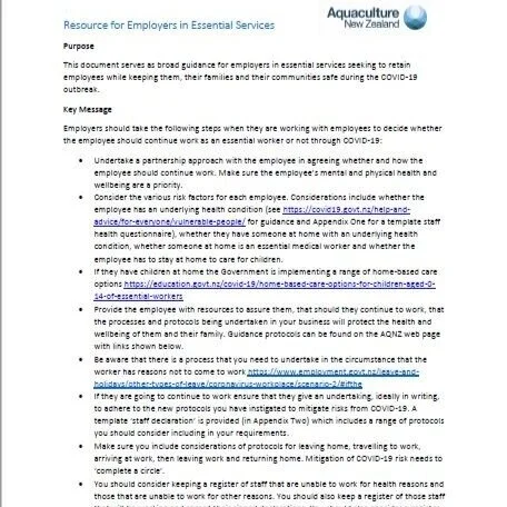Resources for Employers in Essential Services (Copy)