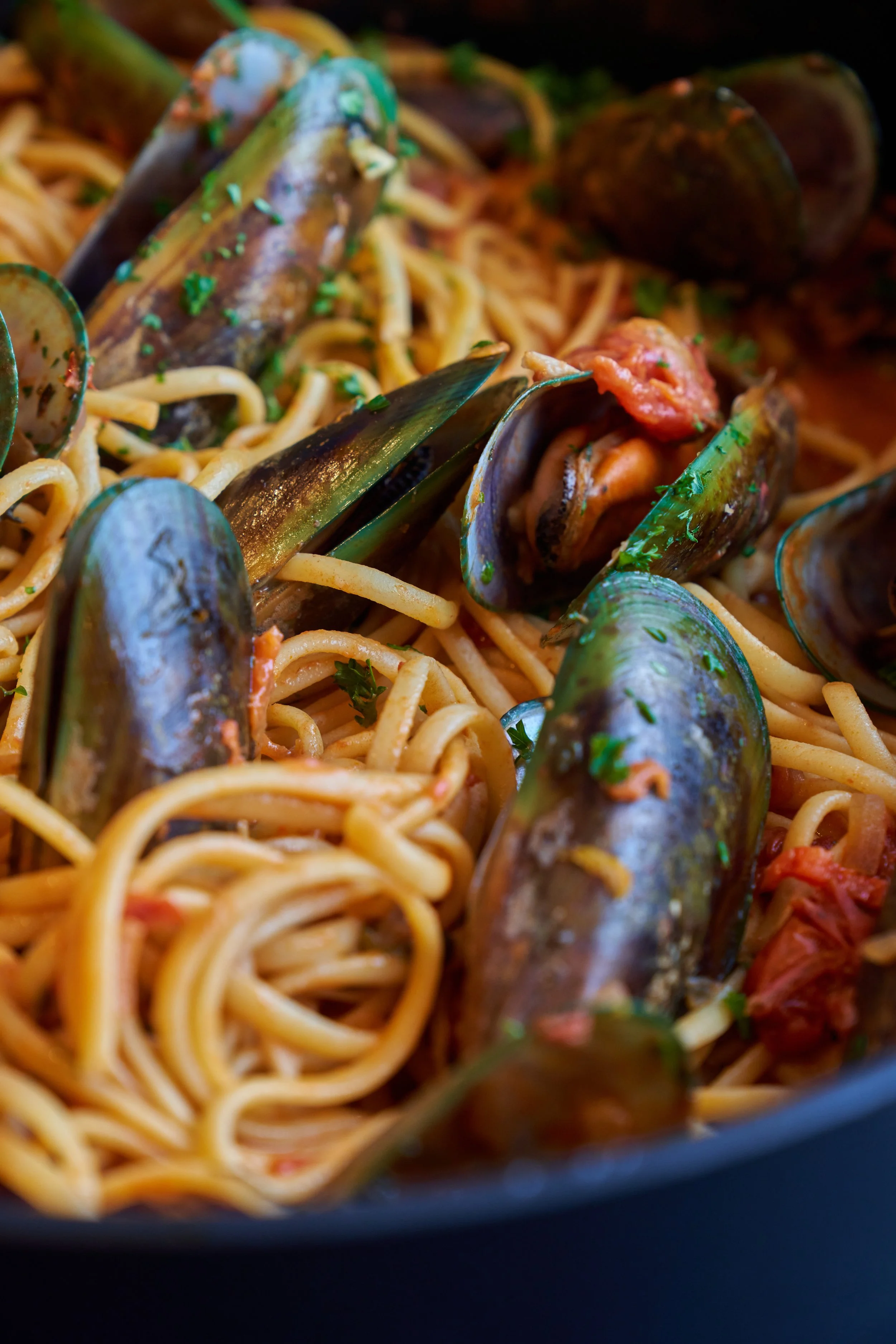 NZ Greenshell mussel linguine