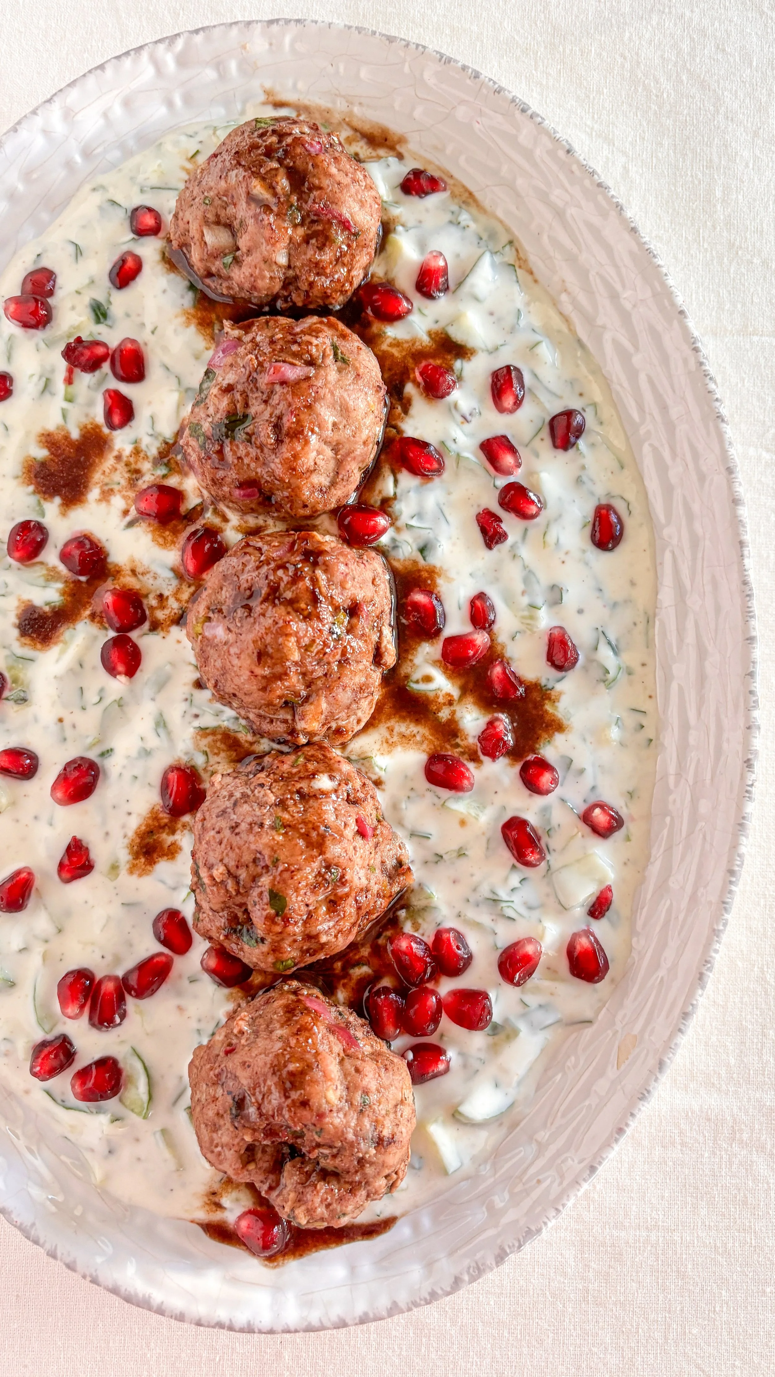 Pomegranate-Glazed Mediterranean Meatballs