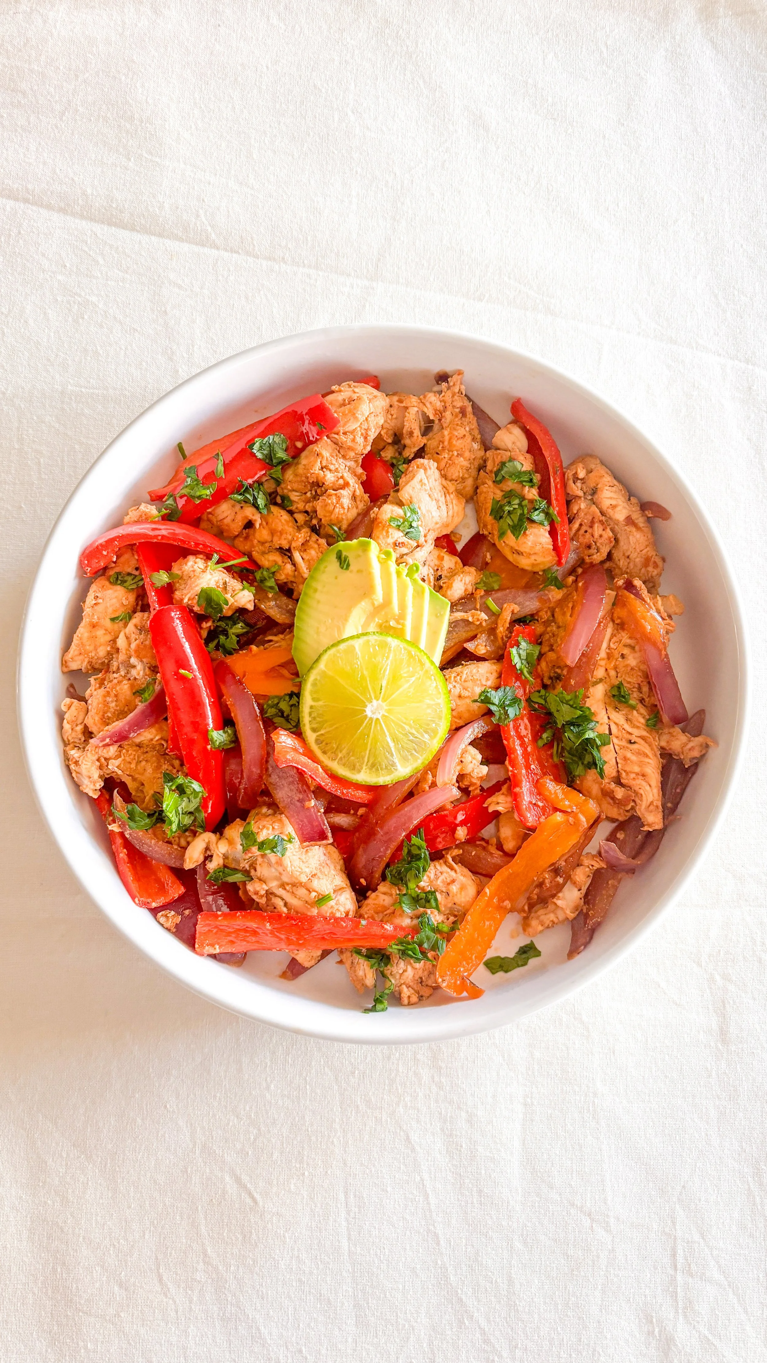 Chicken fajitas (Mexican-style chicken with bell peppers)