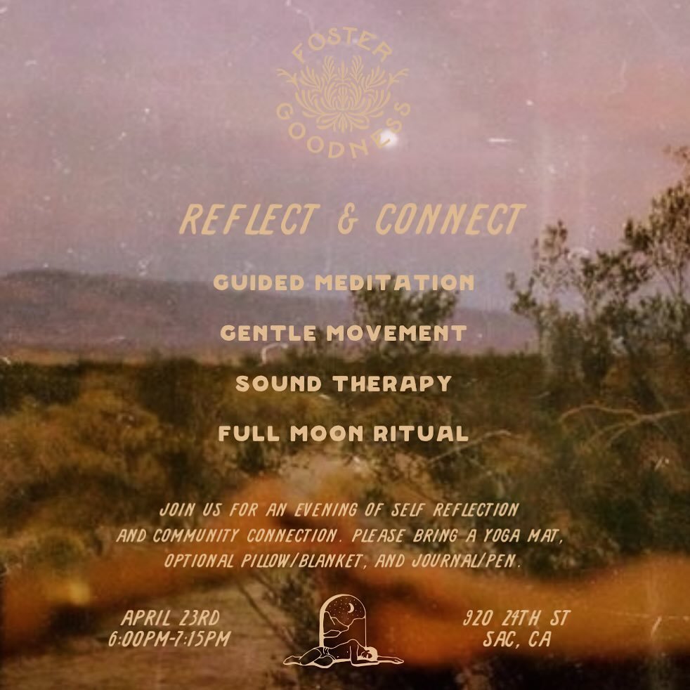 Embrace the magic with us✨🪞- Reflect &amp; Connect is a monthly ritual where we gather on the full moon for an evening of intention and revision. You can expect gentle movement, journaling prompts, guided meditation, and a sound bath to help close o