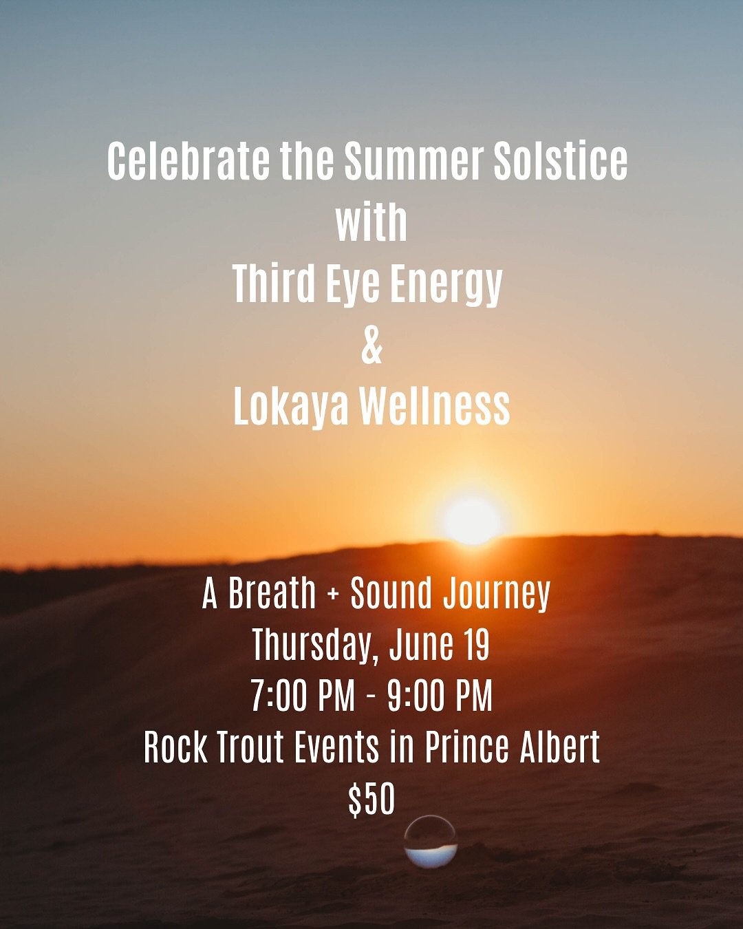 ☀️ SUMMER SOLSTICE BREATH + SOUND JOURNEY

Join us for a ceremony of expansion, illumination, and inner fire.

On Thursday, June 19, we&rsquo;re gathering in sacred space at Rock Trout Events (Prince Albert) to celebrate the longest, brightest day of